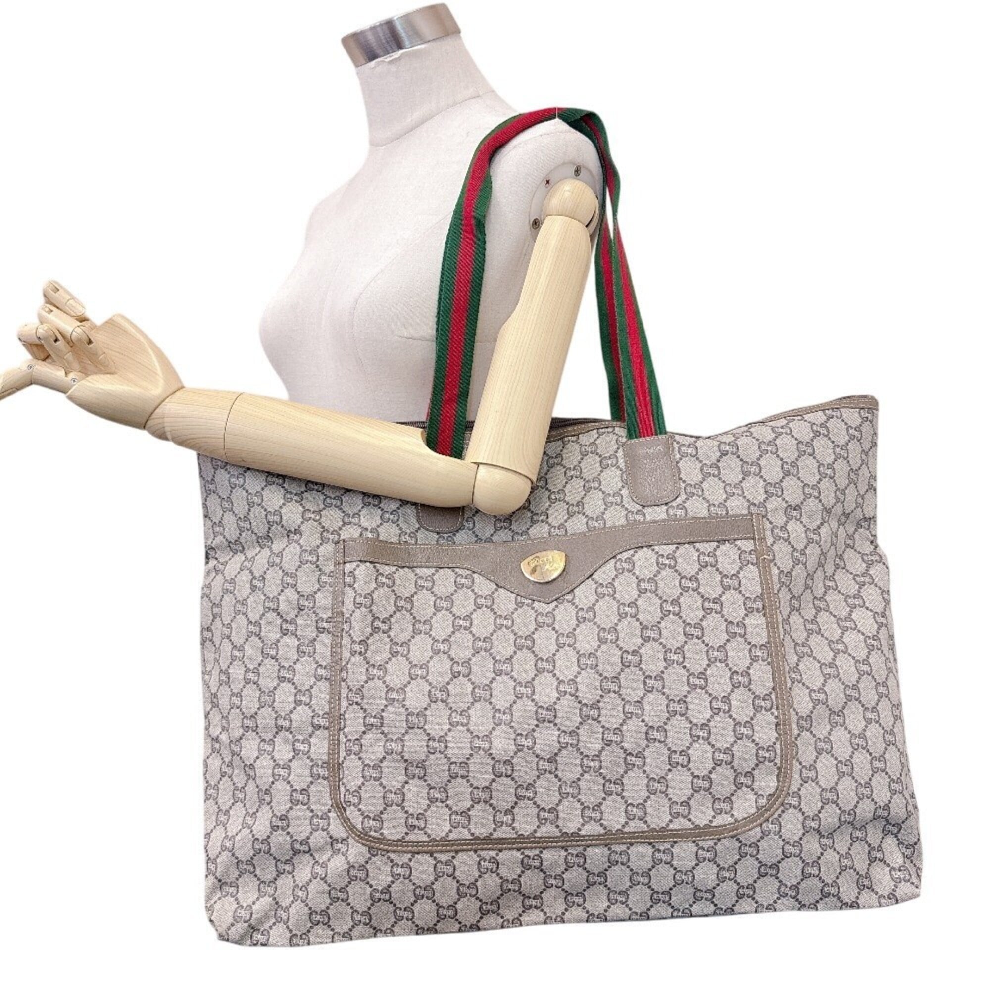 Gucci Gg Plus Beige Pvc Tote Bag (Pre-Owned)