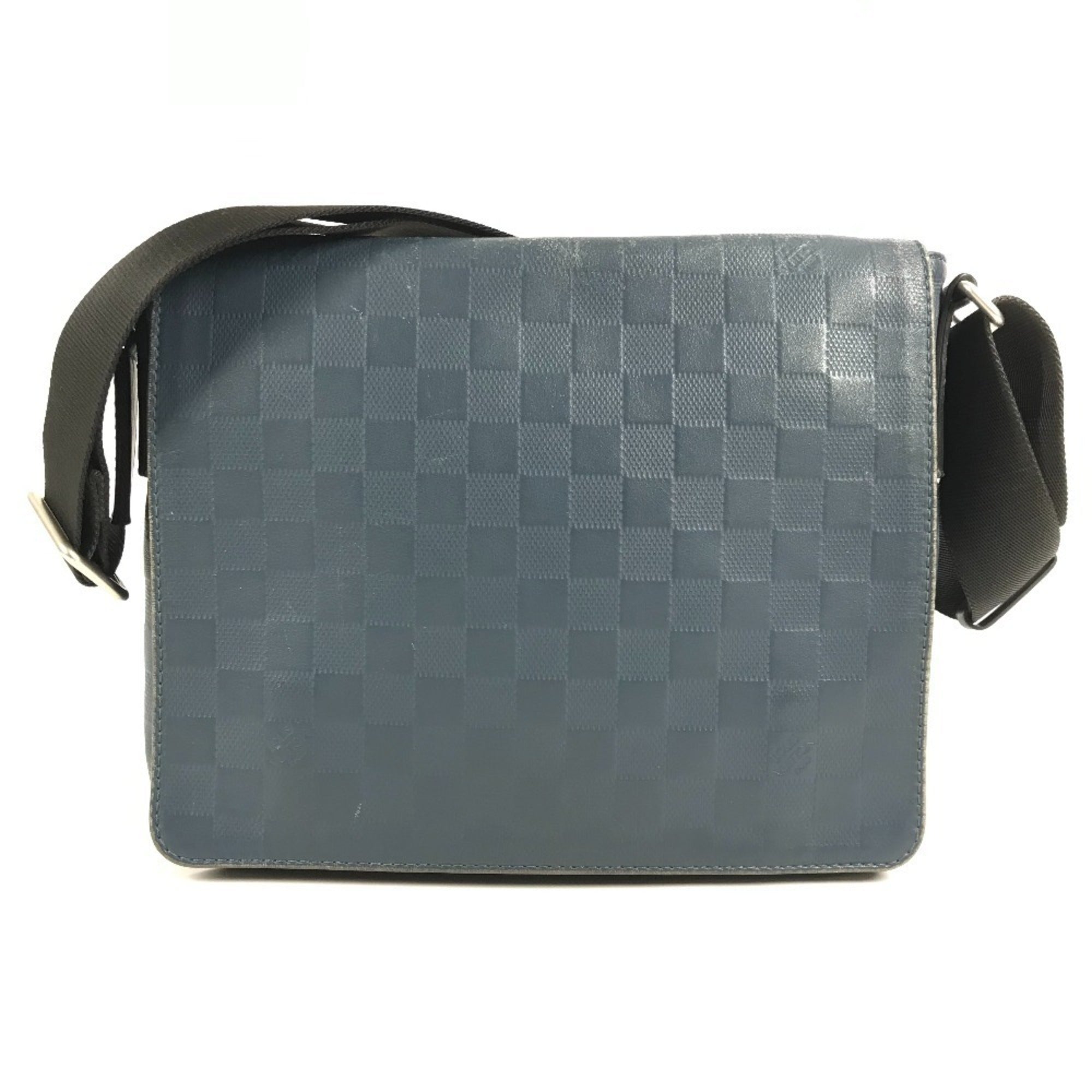 Louis Vuitton Black Blue Damier Infini Messenger Bag Shoulder Bag (Pre-Owned)