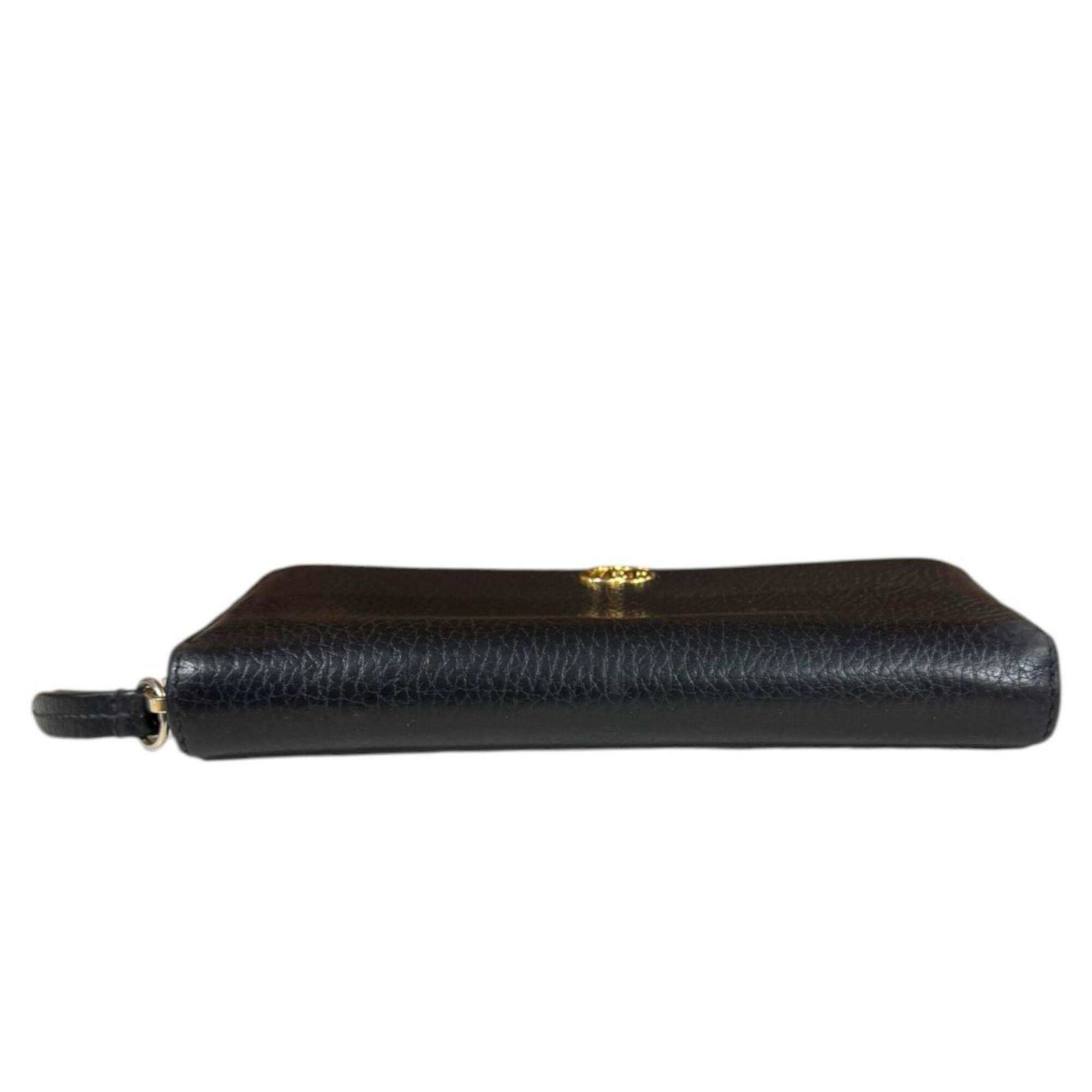 Gucci Black Leather Long Wallet (Bi-Fold) (Pre-Owned)