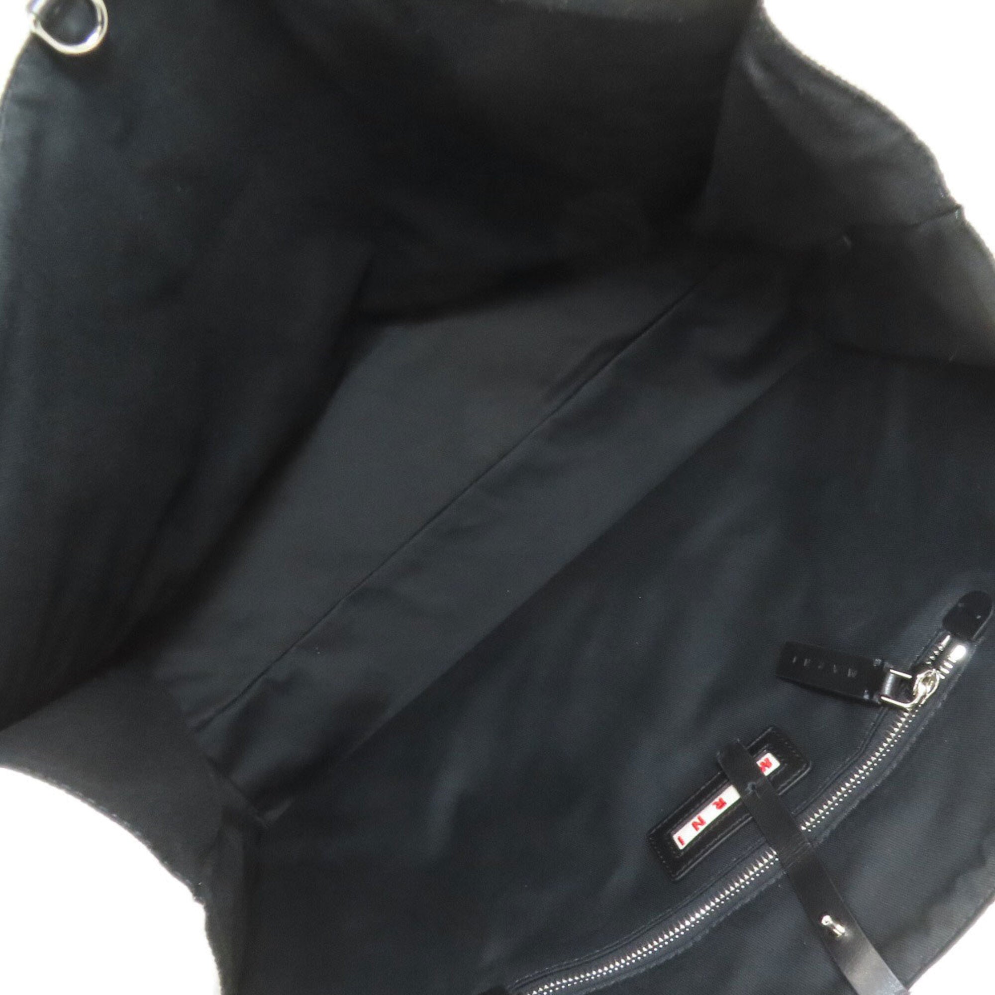 Marni Black White Canvas Tote Bag (Pre-Owned)