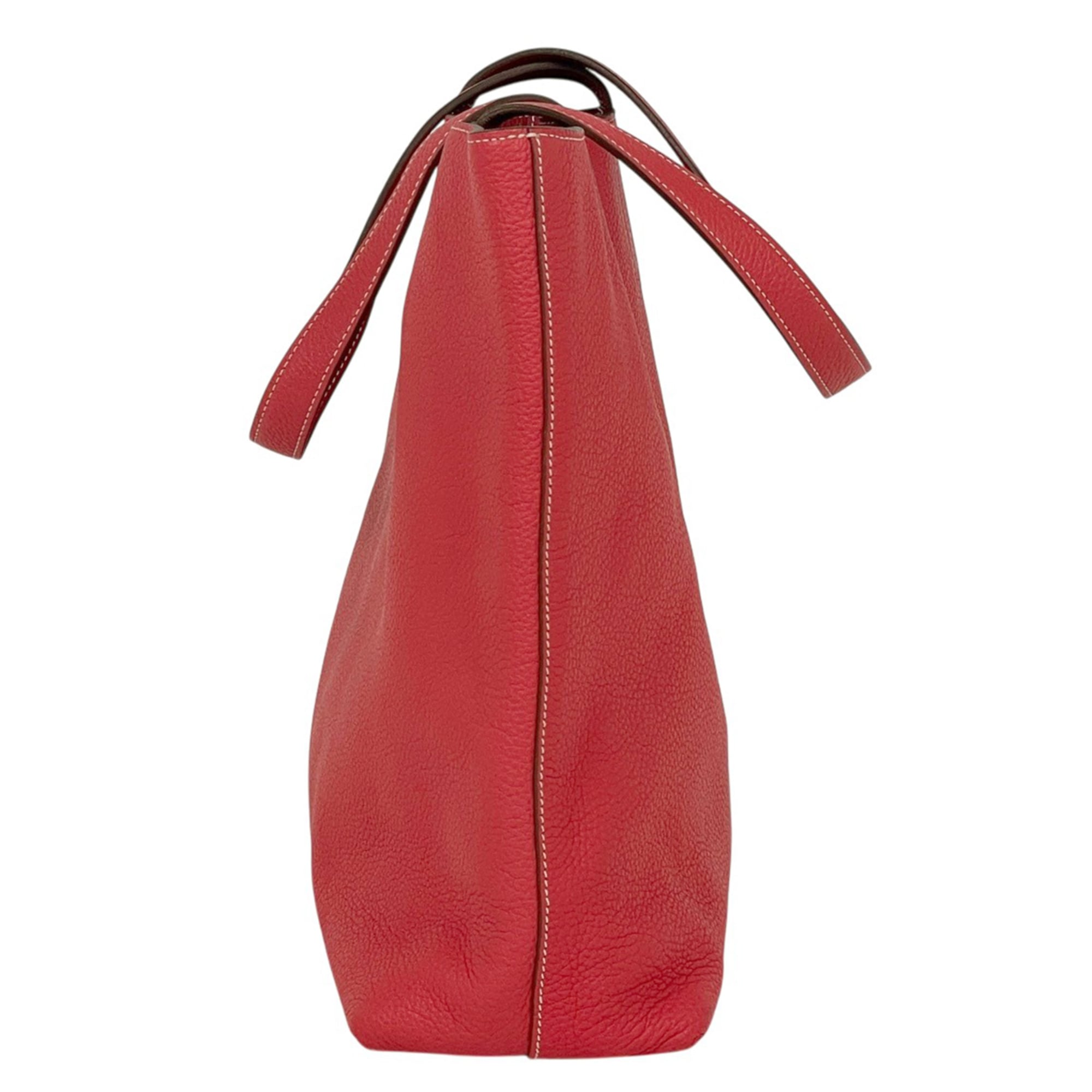 Hermes Rose Jaipur Ruby Taurillon Clemence Leather Shoulder Bag Tote Bag (Pre-Owned)