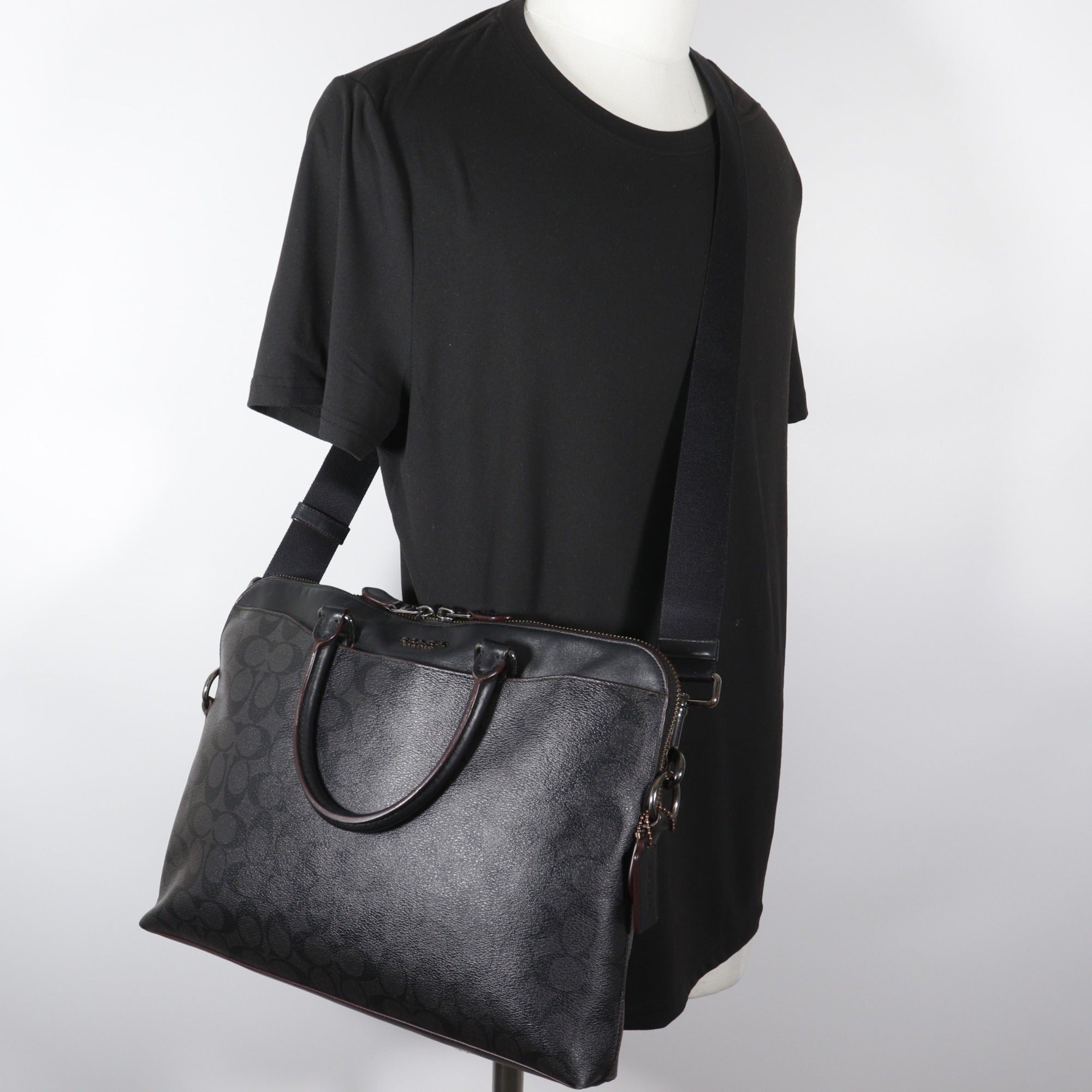 Coach Black Pvc Leather Briefcase (Pre-Owned)