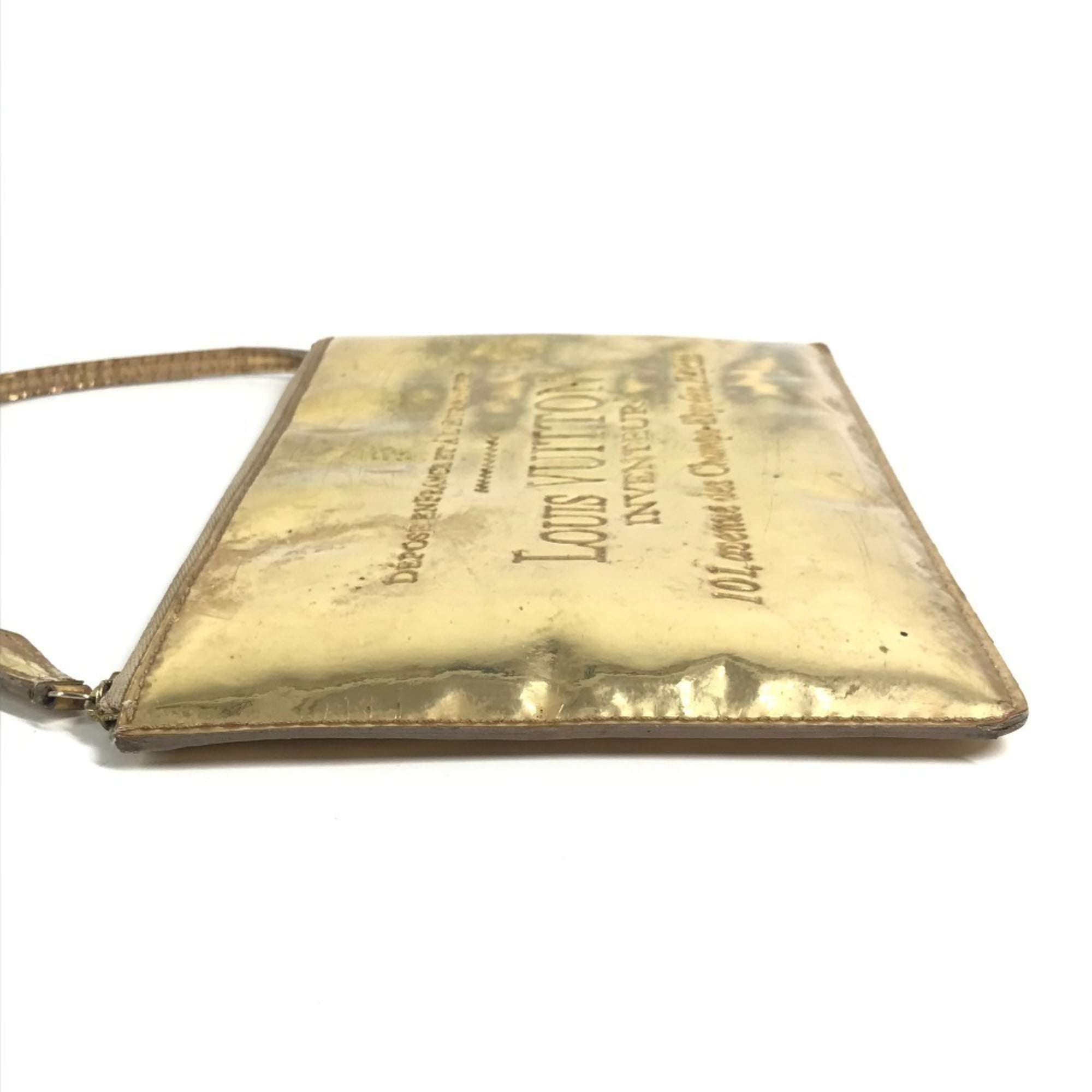 Louis Vuitton Gold Monogram Miroir Clutch Bag Handbag Pochette Pouch Shoulder Bag (Pre-Owned)