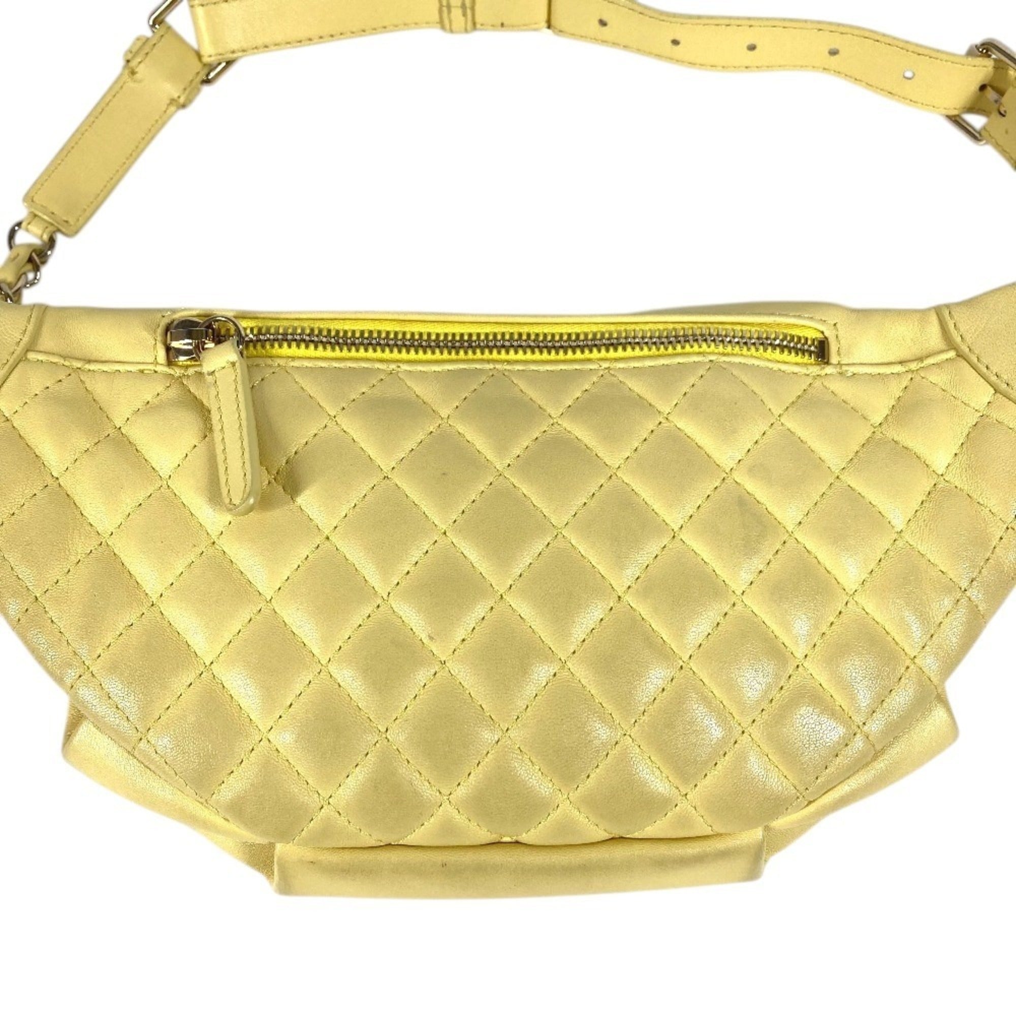 Chanel Matelasse Yellow Leather Sling Bag (Pre-Owned)