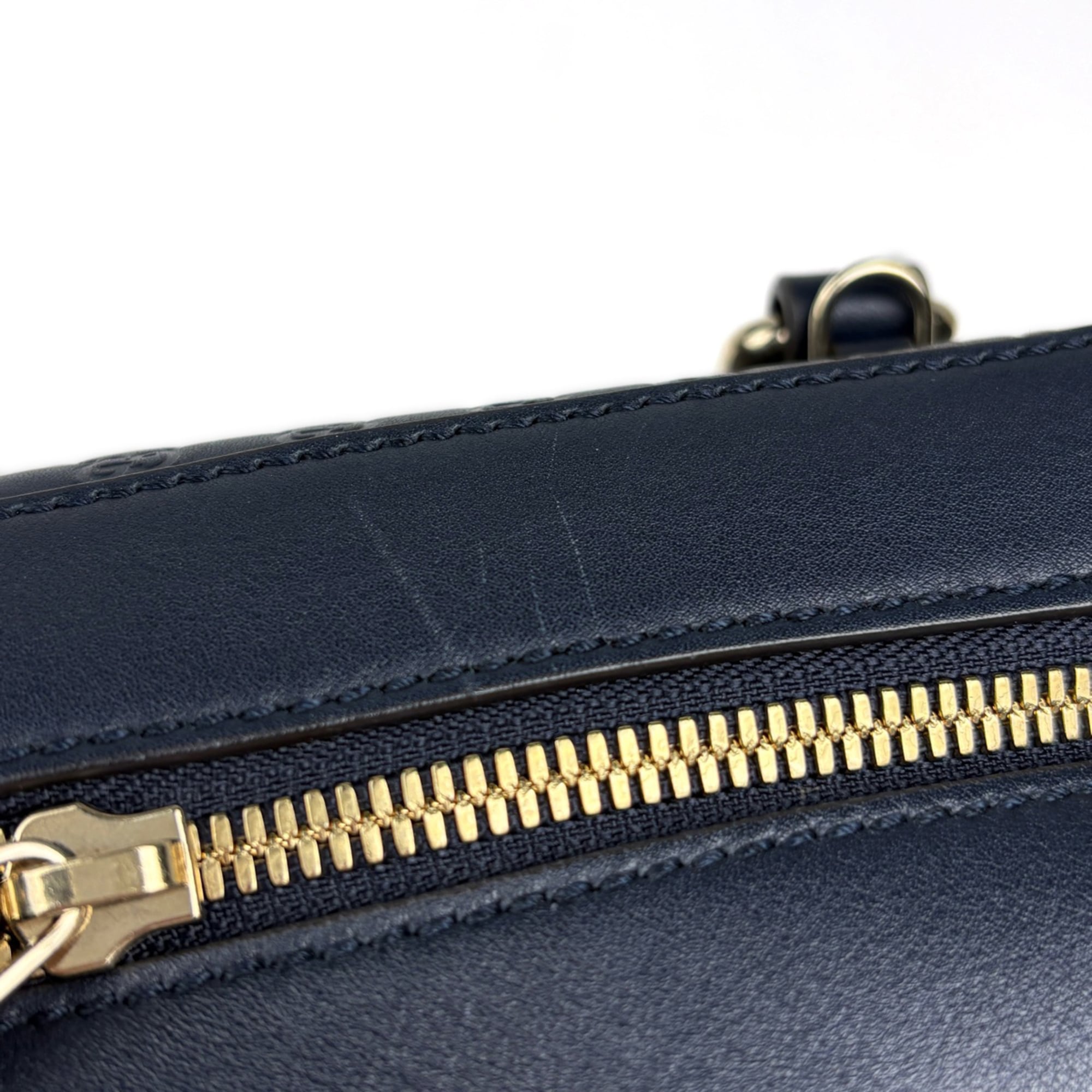 Gucci Navy Leather Handbag (Pre-Owned)
