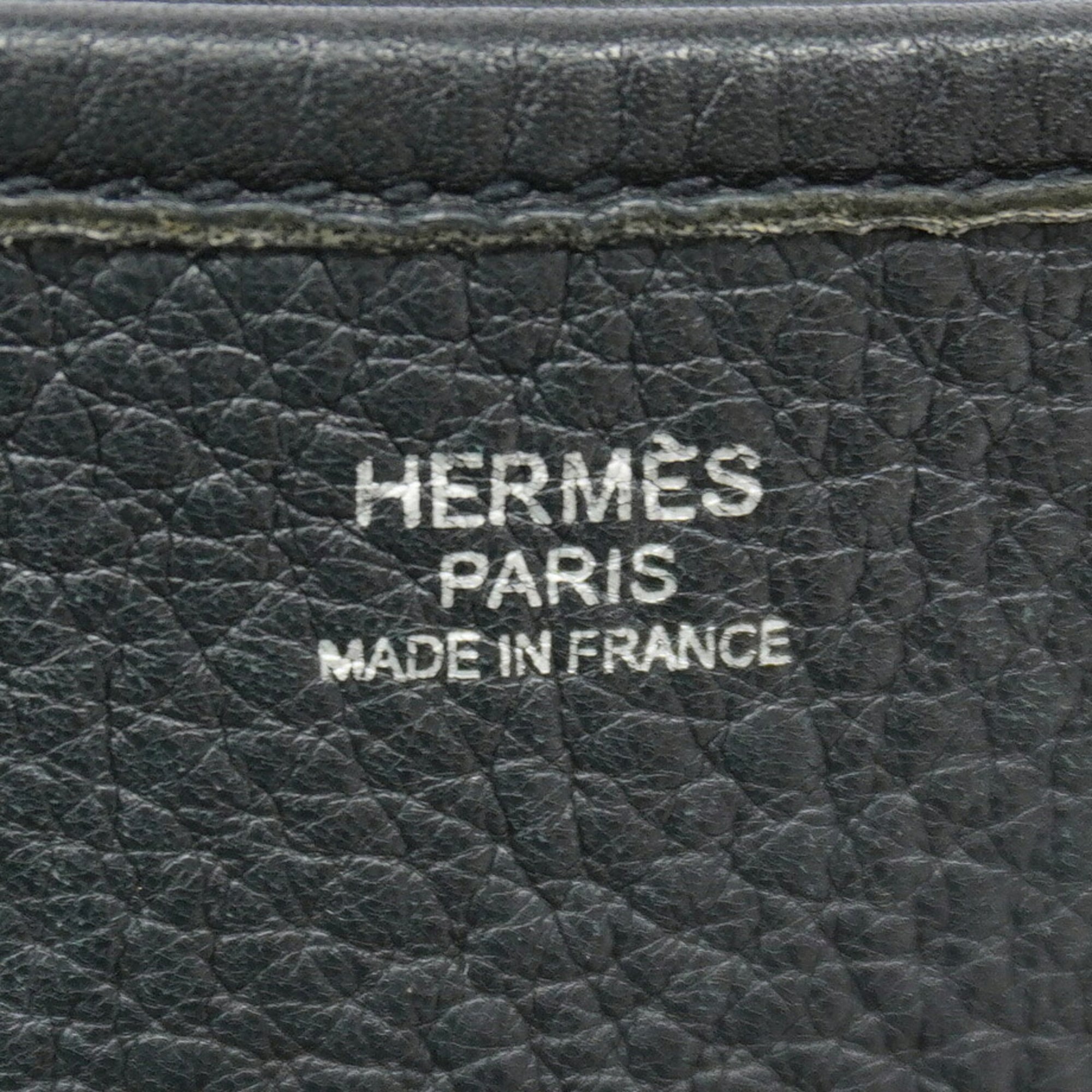Hermes Black Taurillon Clemence Leather Shoulder Bag (Pre-Owned)