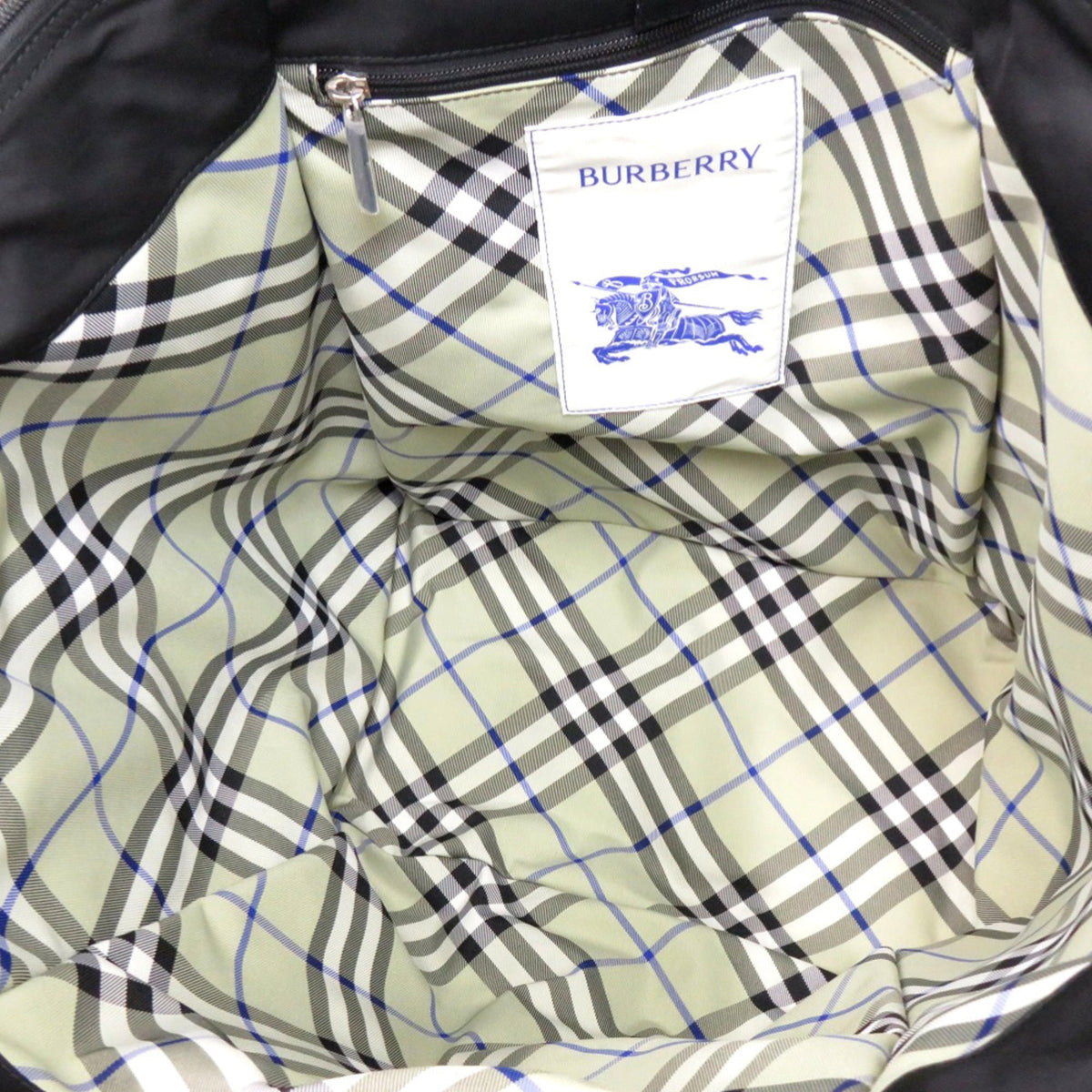 Burberry Beige Black Cotton Nylon Tote Bag (Pre-Owned)