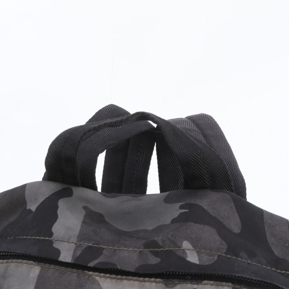 Prada Black Gray Leather Nylon Backpack (Pre-Owned)