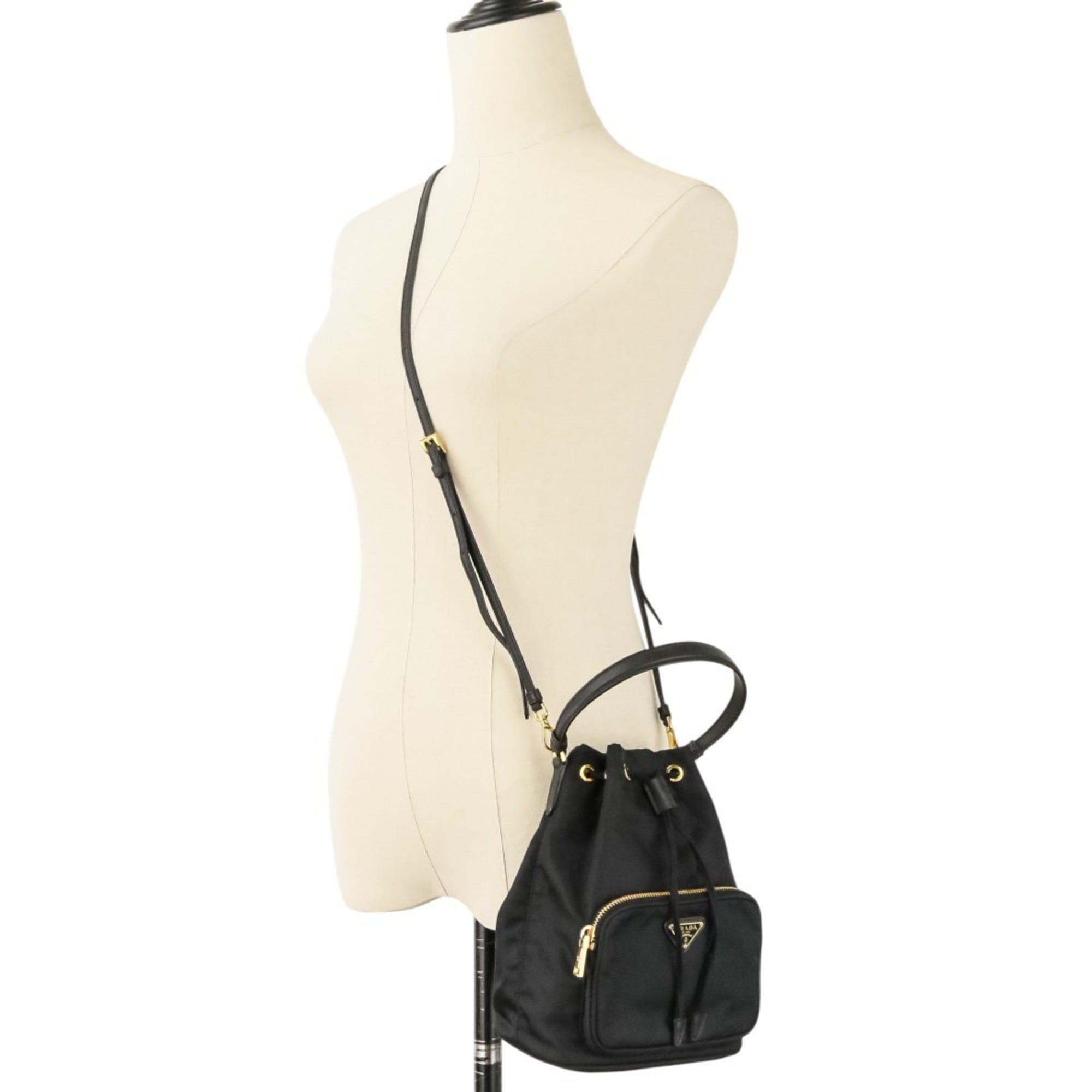Prada Black Nylon Handbag Shoulder Bag (Pre-Owned)
