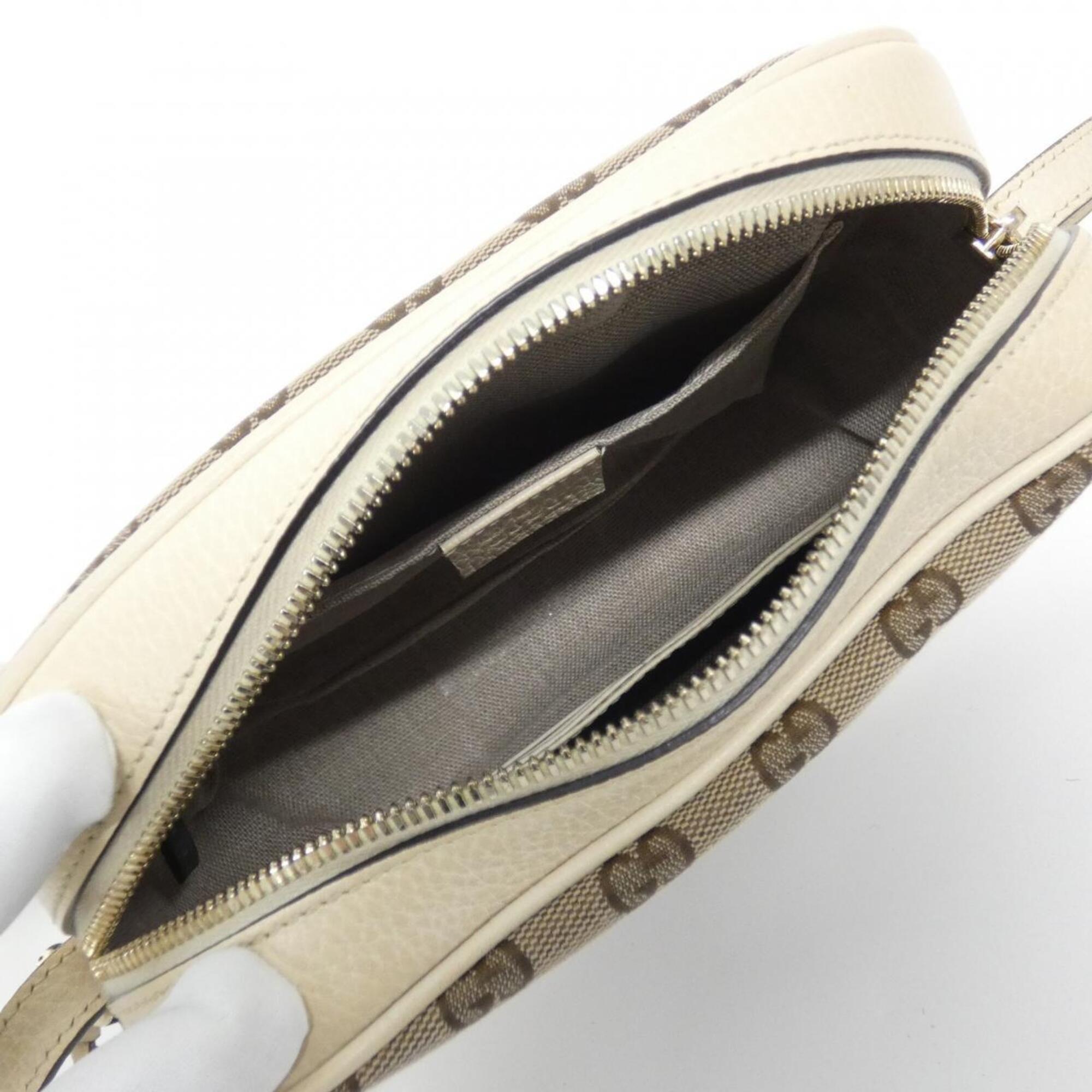 Gucci Gg Canvas Beige Ivory Gg Canvas Shoulder Bag (Pre-Owned)