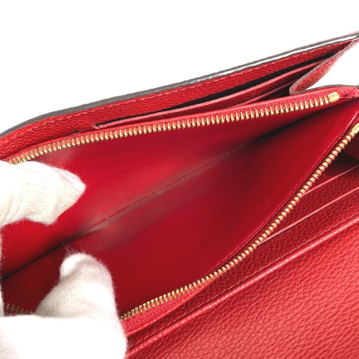 Louis Vuitton Red Color Monogram Empreinte Long Wallet (Bi-Fold) (Pre-Owned)