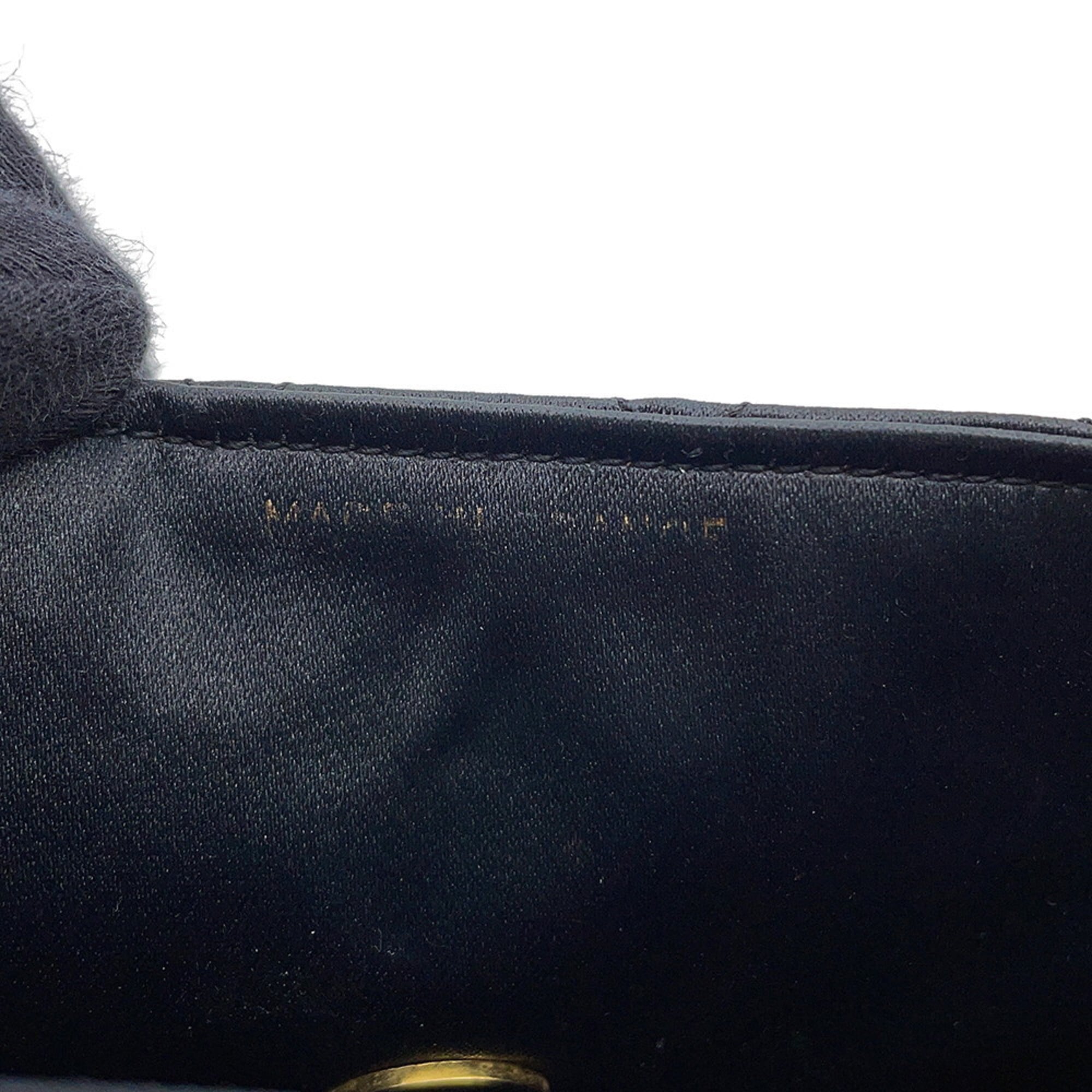 Chanel Matelasse Black Satin Handbag Shoulder Bag (Pre-Owned)
