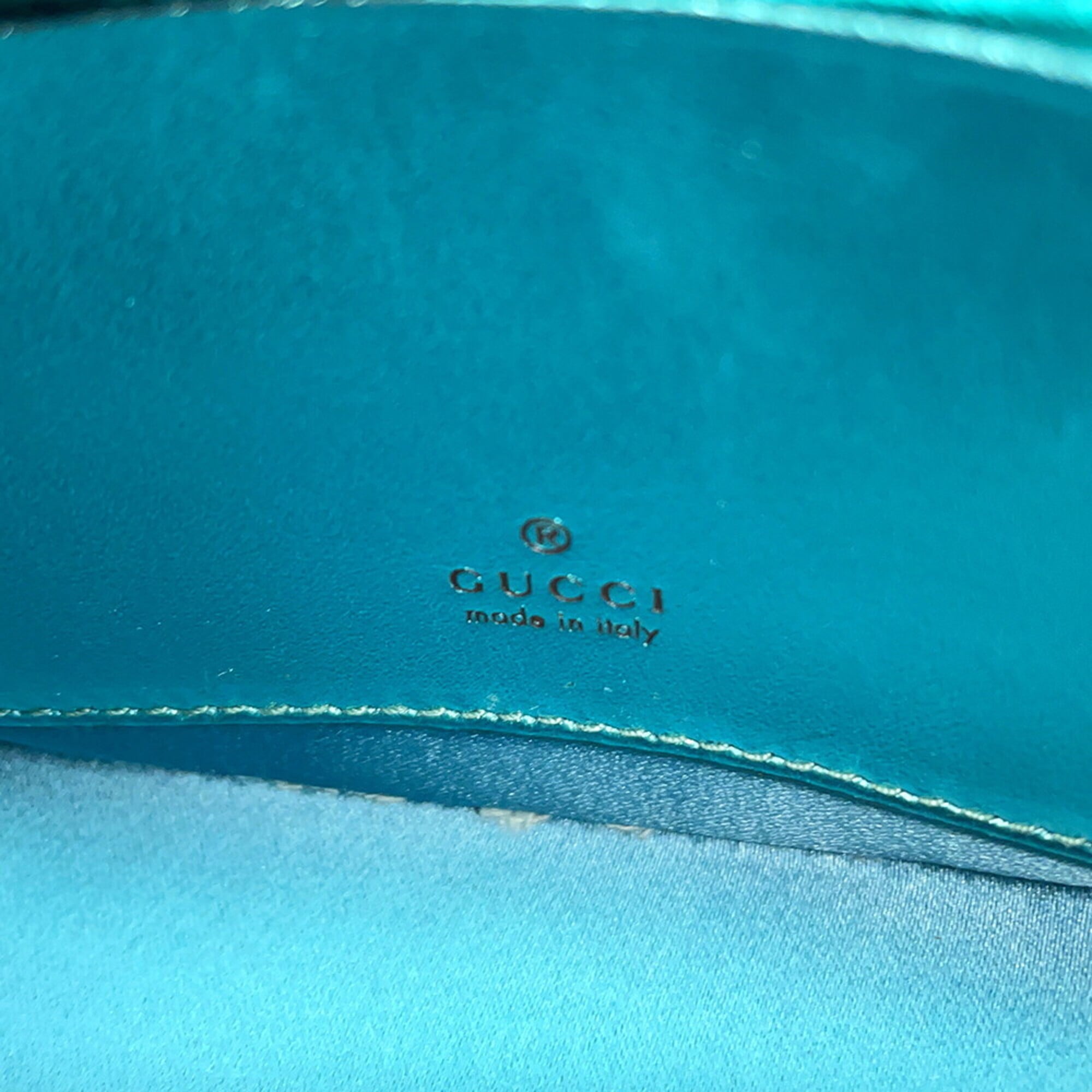 Gucci Light Blue Leather Handbag Shoulder Bag (Pre-Owned)