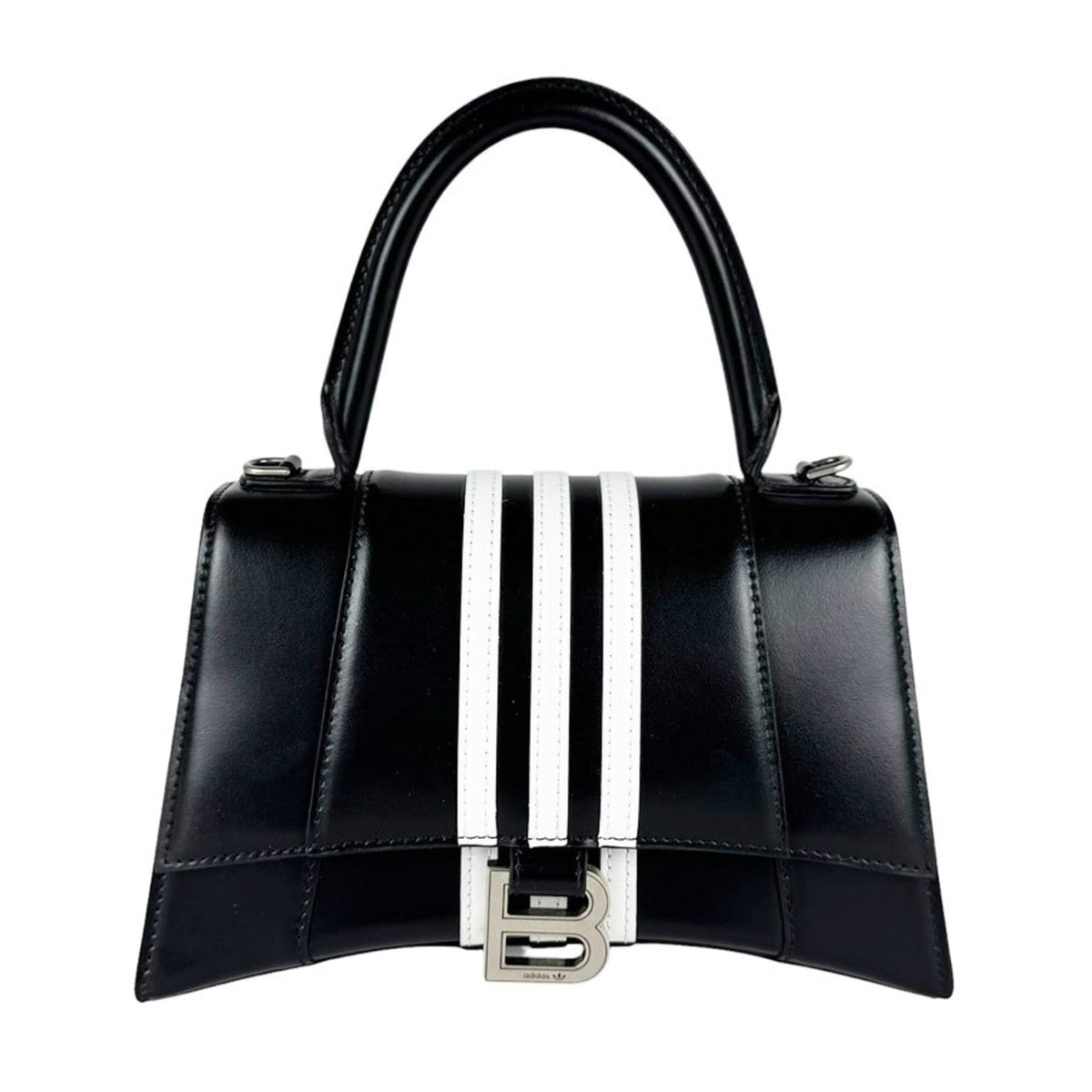 Balenciaga Black White Leather Handbag Shoulder Bag (Pre-Owned)
