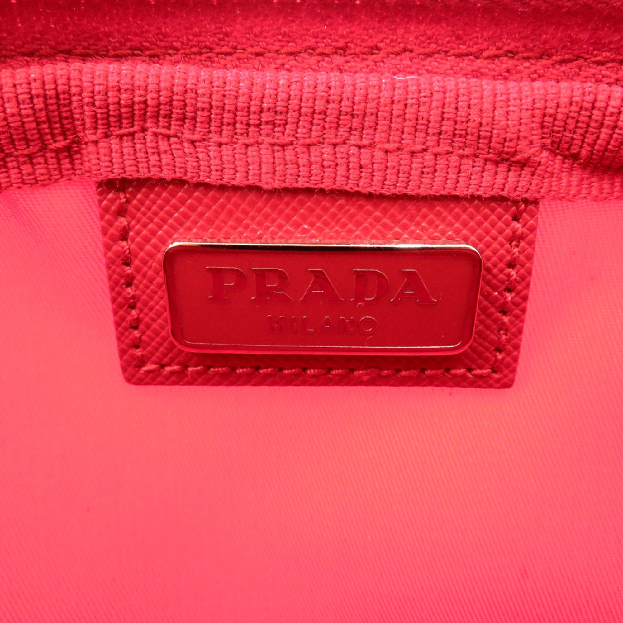 Prada Red Color Nylon Pouch (Pre-Owned)