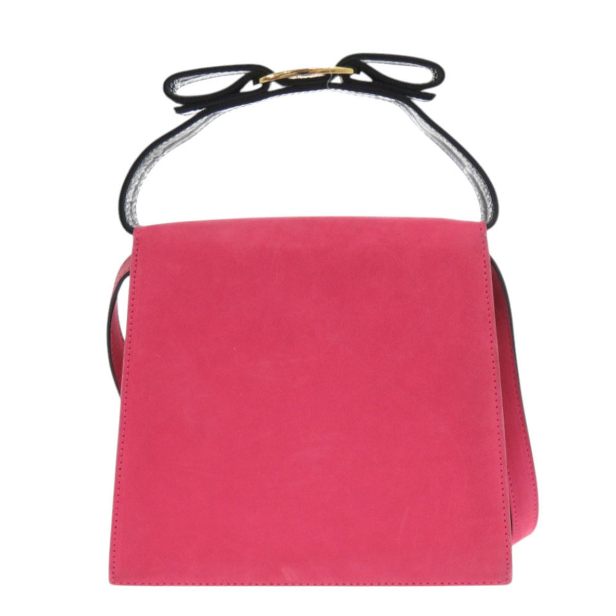 Salvatore Ferragamo Pink Suede Handbag Shoulder Bag (Pre-Owned)