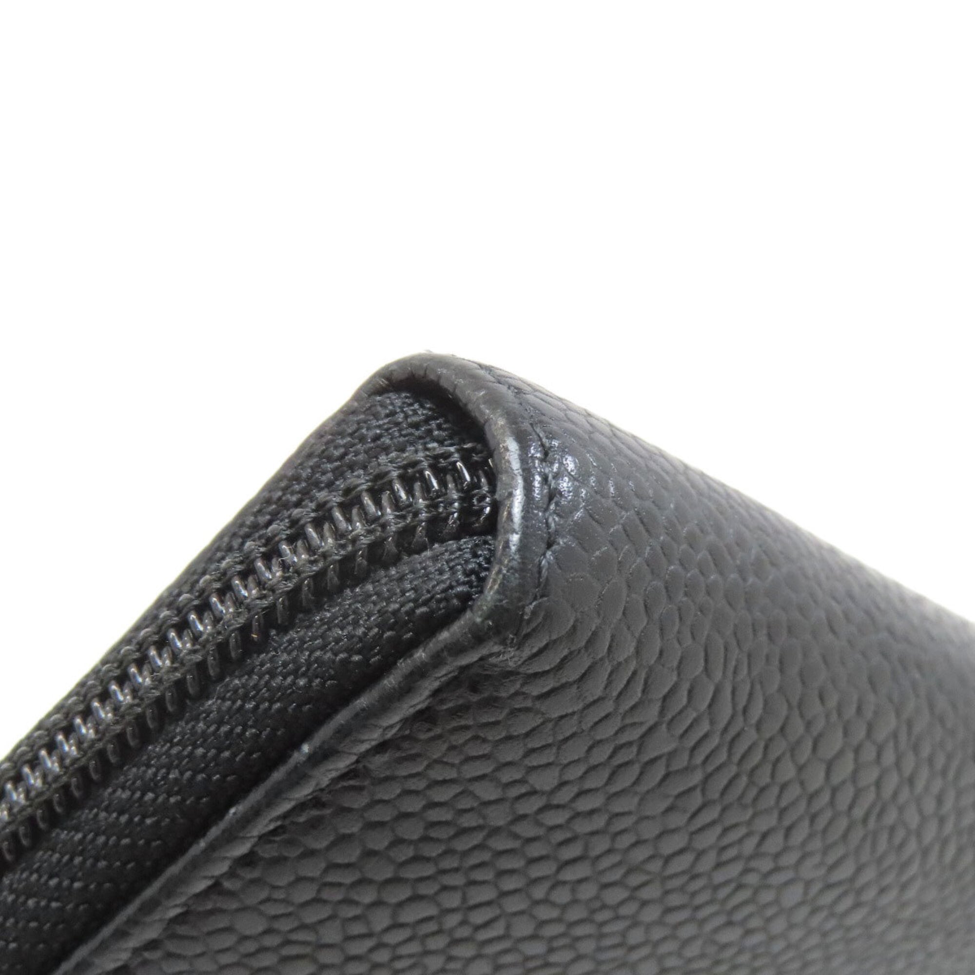 Chanel Black Leather Long Wallet (Bi-Fold) (Pre-Owned)