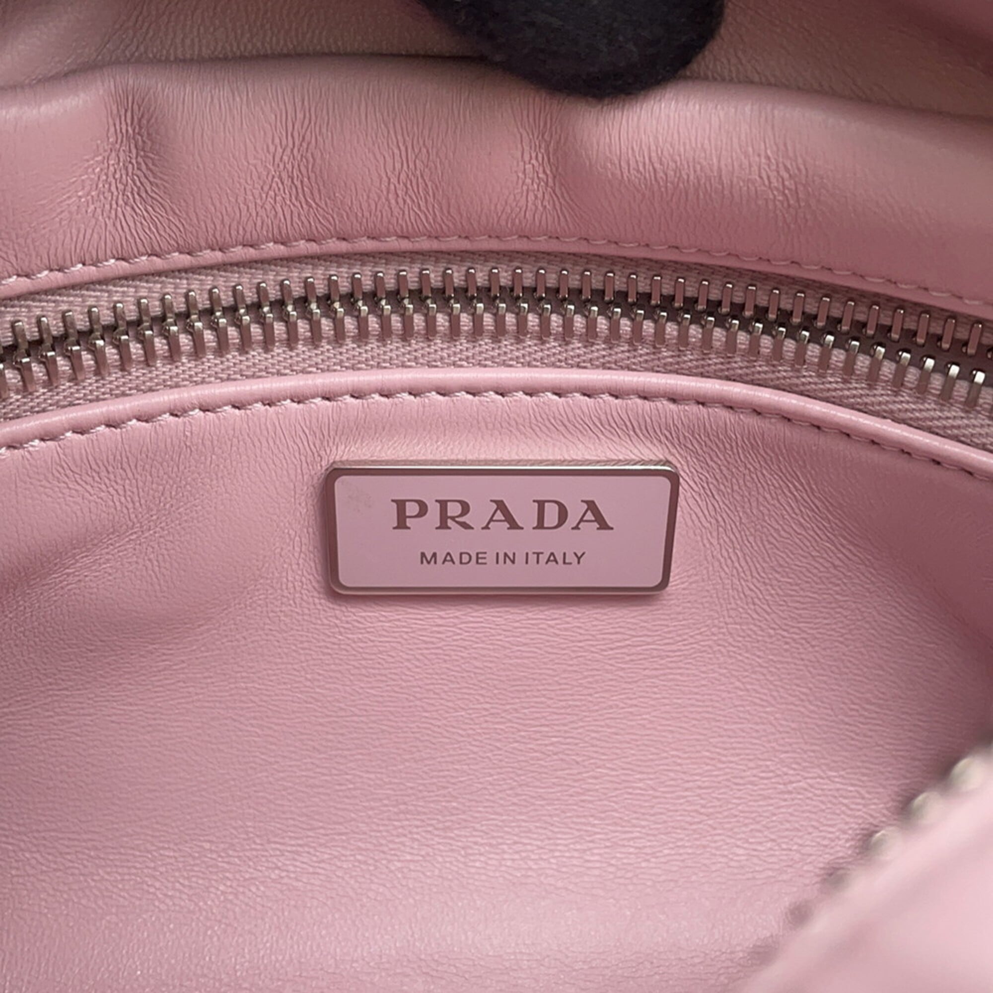 Prada Pink Leather Handbag Shoulder Bag (Pre-Owned)