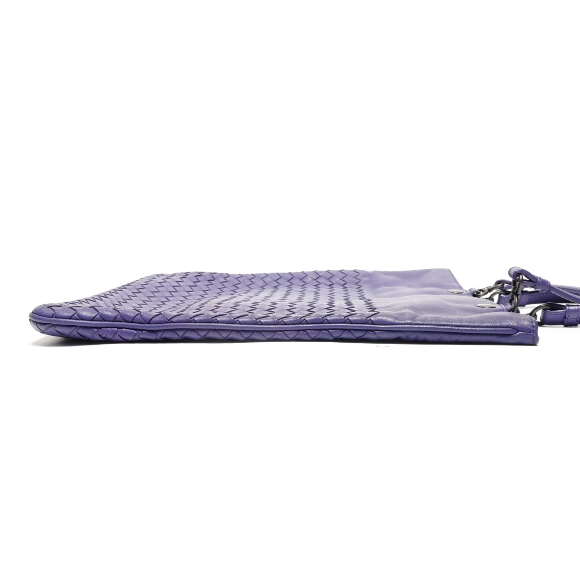 Bottega Veneta Intrecciato Purple Intrecciato Shoulder Bag (Pre-Owned)