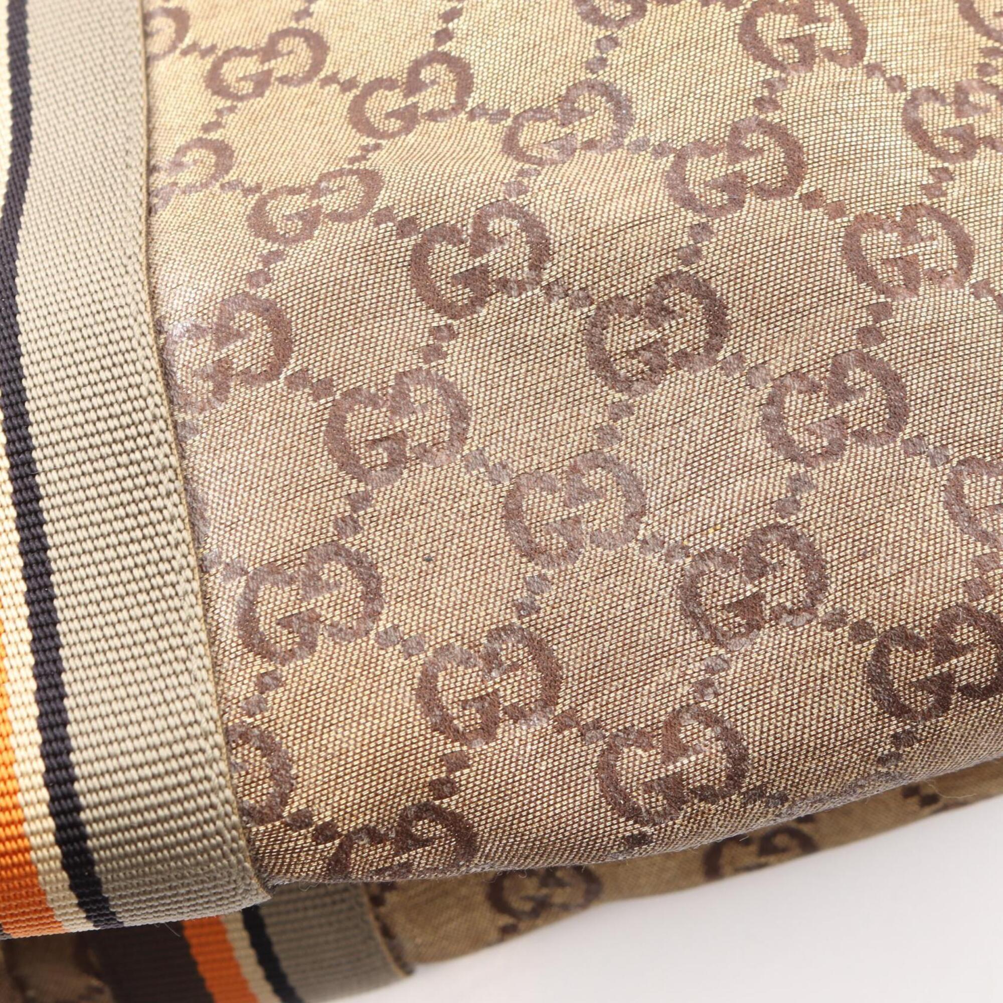Gucci Brown Gold Canvas Tote Bag (Pre-Owned)