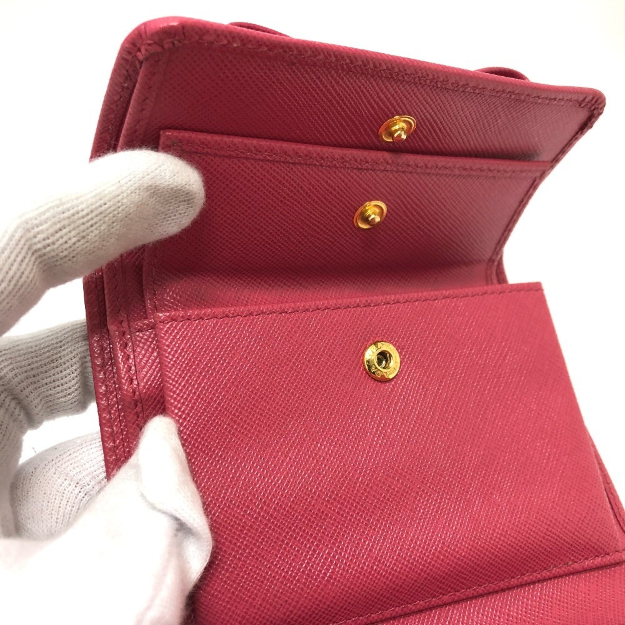 Prada Peonia Pink Saffiano Wallet (Tri-Fold) (Pre-Owned)