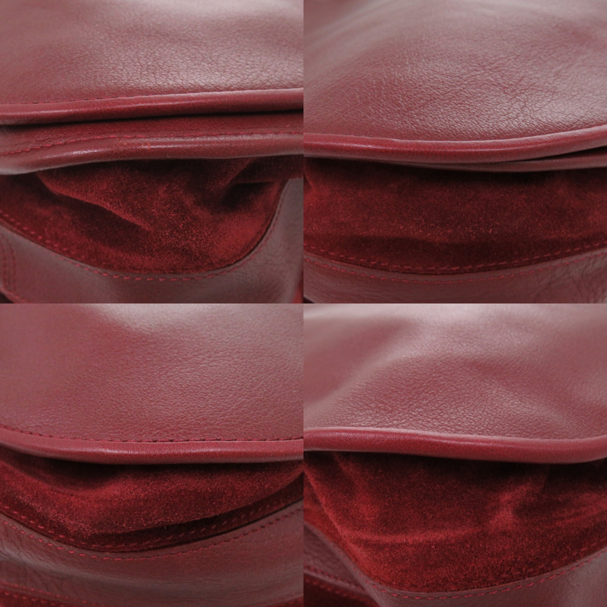 Cartier Bordeaux Red Color Leather Shoulder Bag (Pre-Owned)
