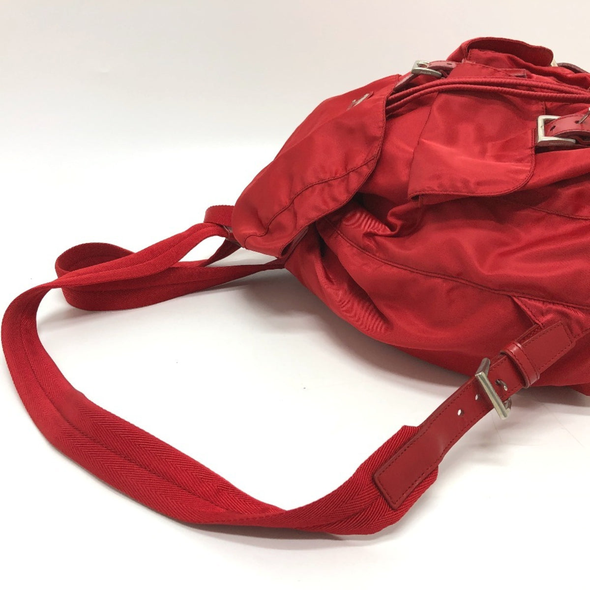 Prada Red Color Nylon Backpack (Pre-Owned)