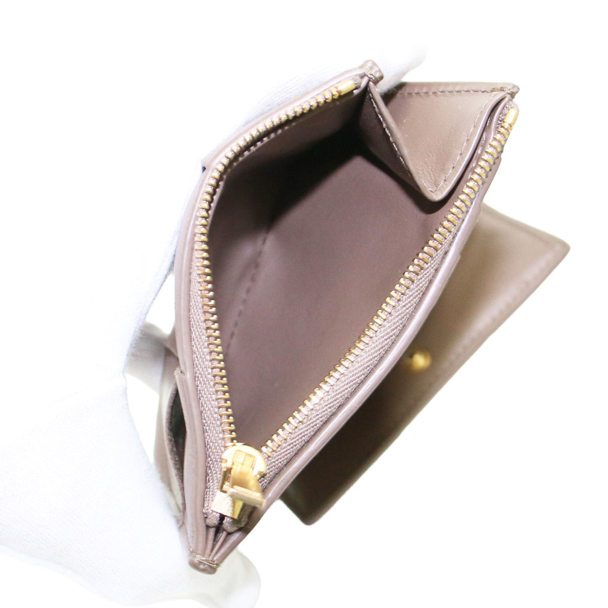 Bottega Veneta Brown Leather Wallet (Tri-Fold) (Pre-Owned)