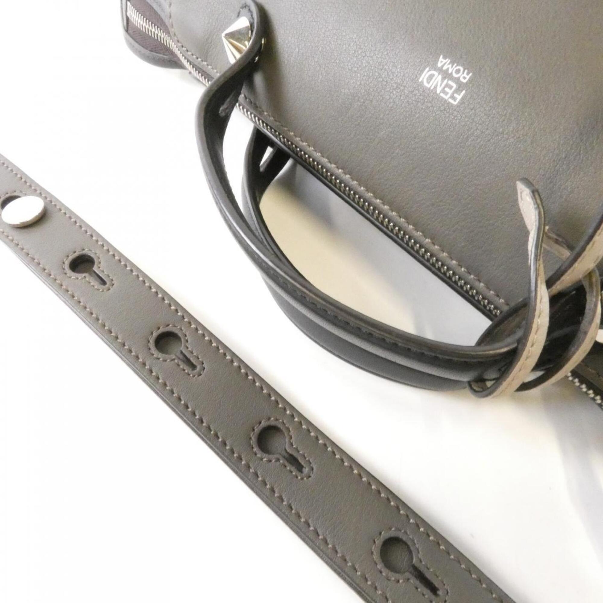 Fendi Gray Multi-Color Leather Handbag (Pre-Owned)