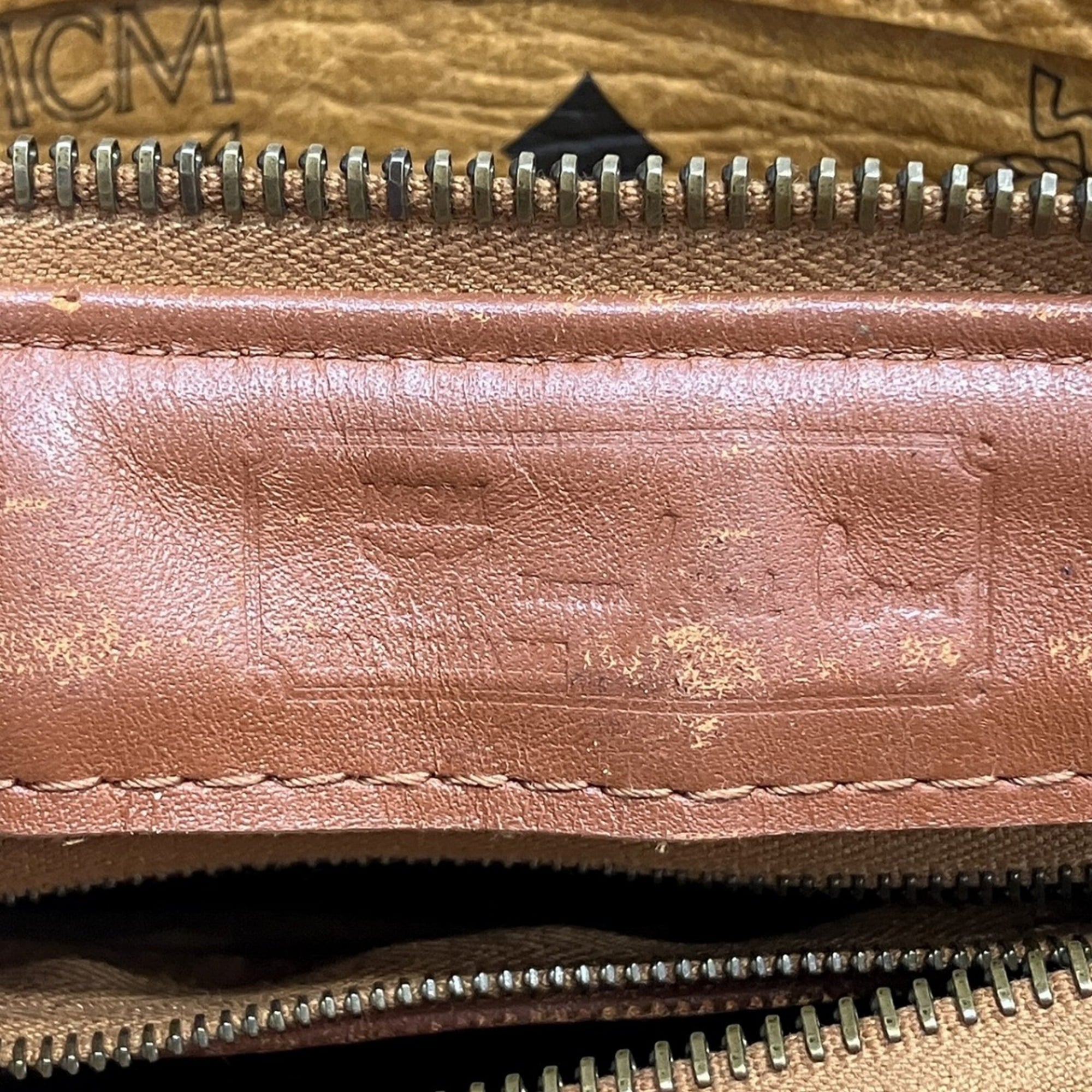 Mcm Visetos Brown Pvc Leather Handbag (Pre-Owned)