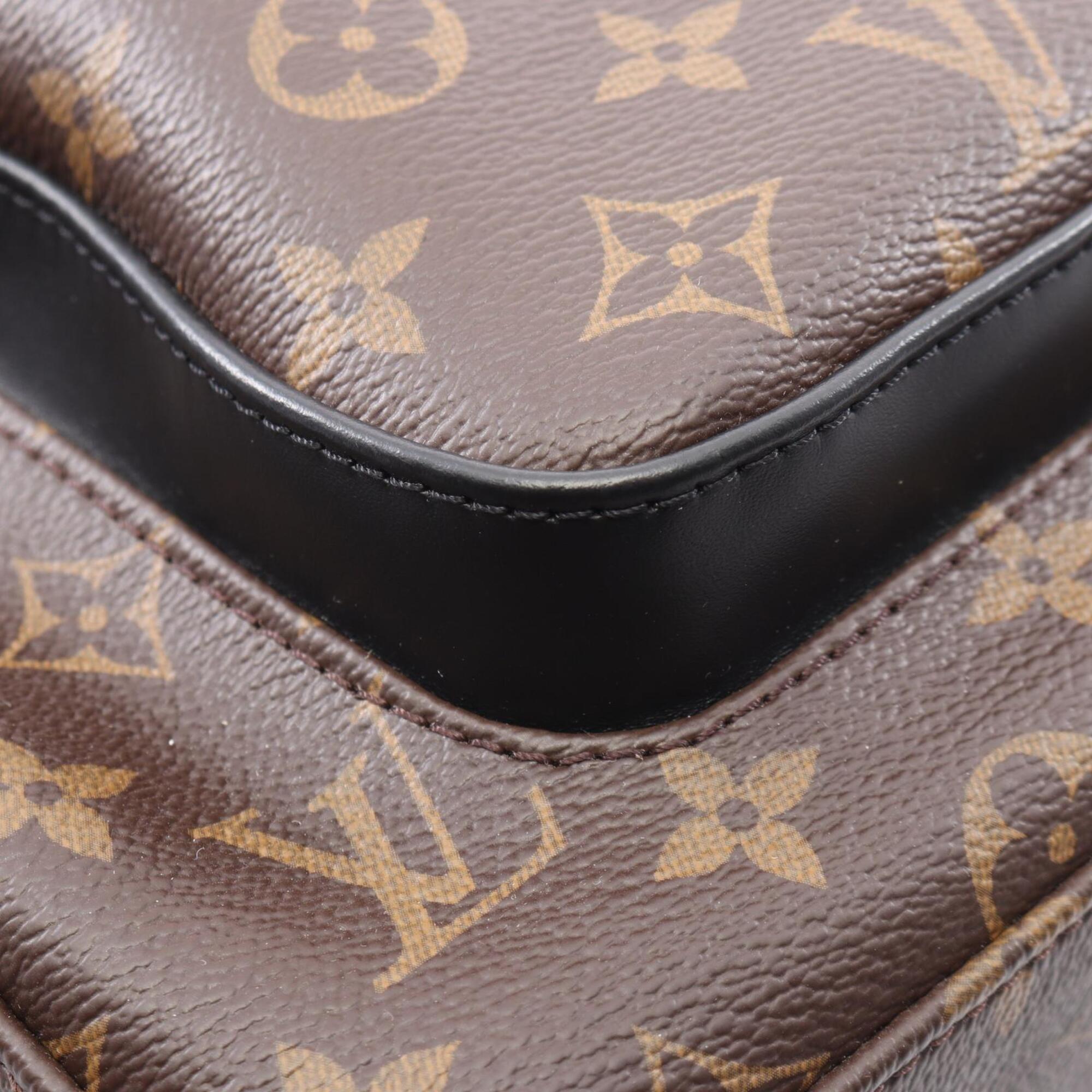 Louis Vuitton Black Brown Monogram Macassar Coated Canvas Leather Backpack (Pre-Owned)