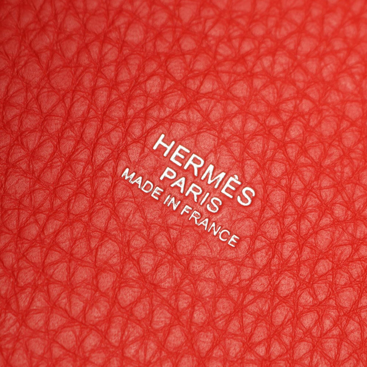 Hermes Picotin Red Color Taurillon Clemence Leather Handbag (Pre-Owned)