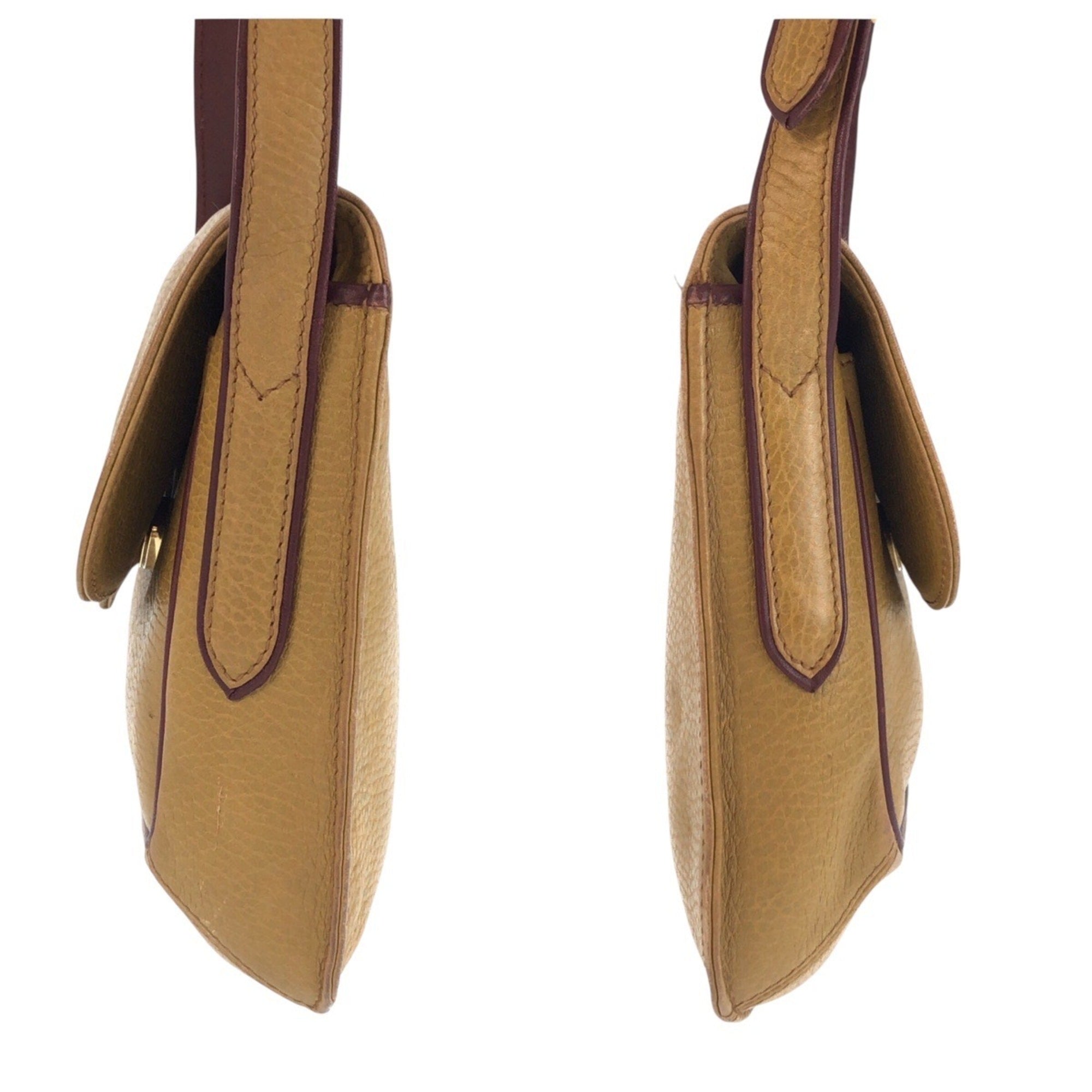 Cartier Beige Bordeaux Leather Pochette Shoulder Bag (Pre-Owned)