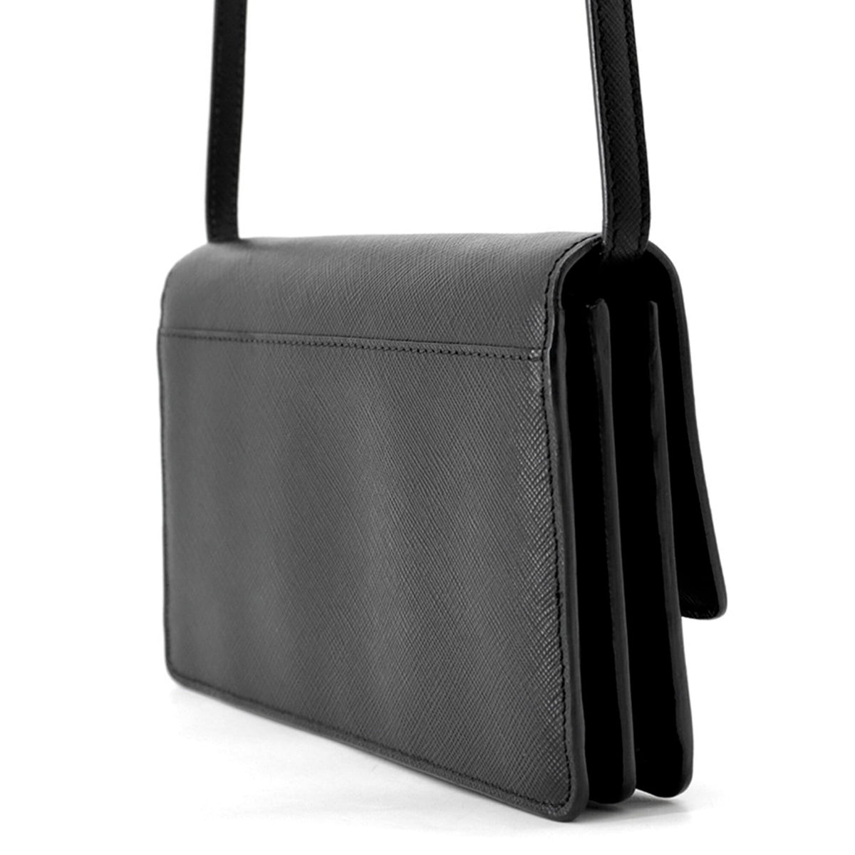 Prada Black Saffiano Chain/Shoulder Wallet (Pre-Owned)