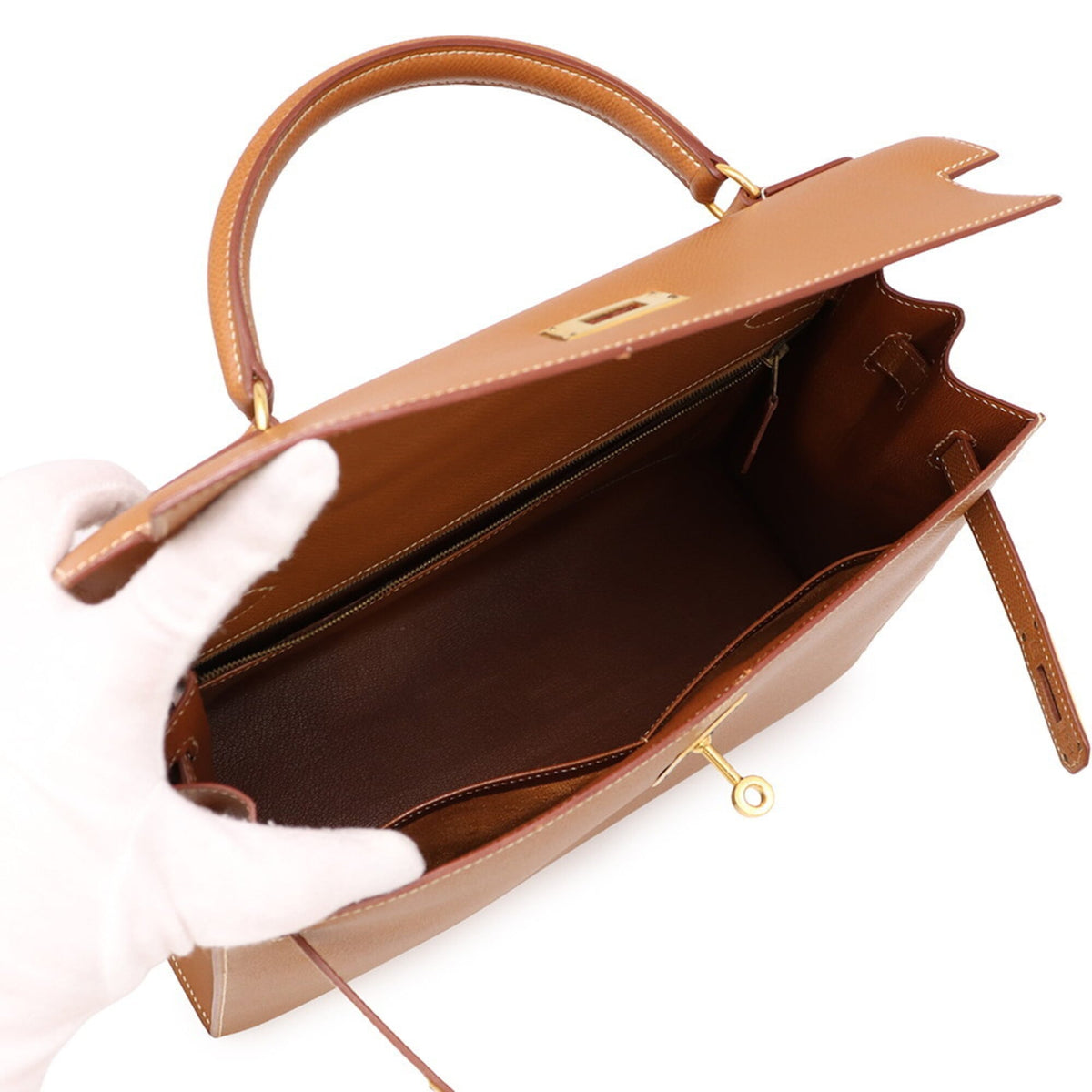 Hermes Gold Courchevel Leather Handbag (Pre-Owned)
