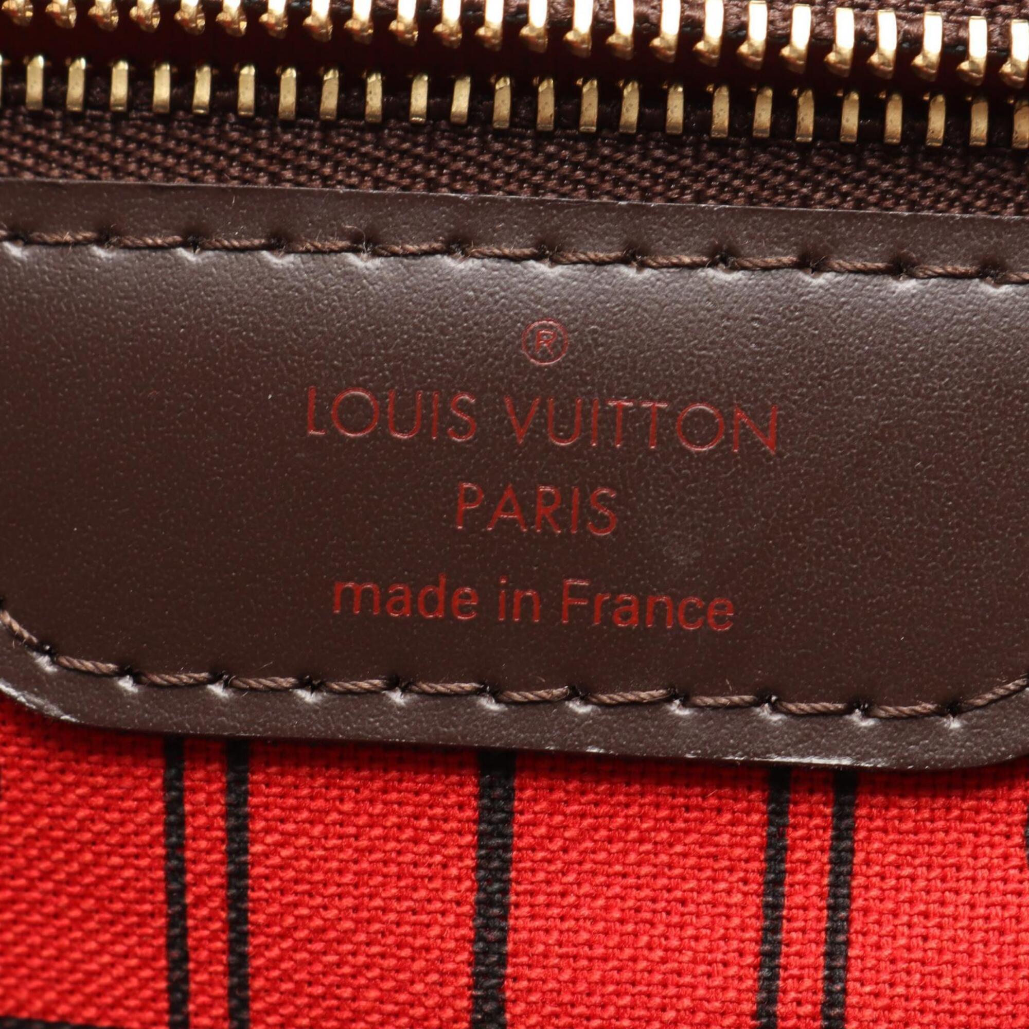 Louis Vuitton Brown Ebene Coated Canvas Leather Handbag Tote Bag (Pre-Owned)