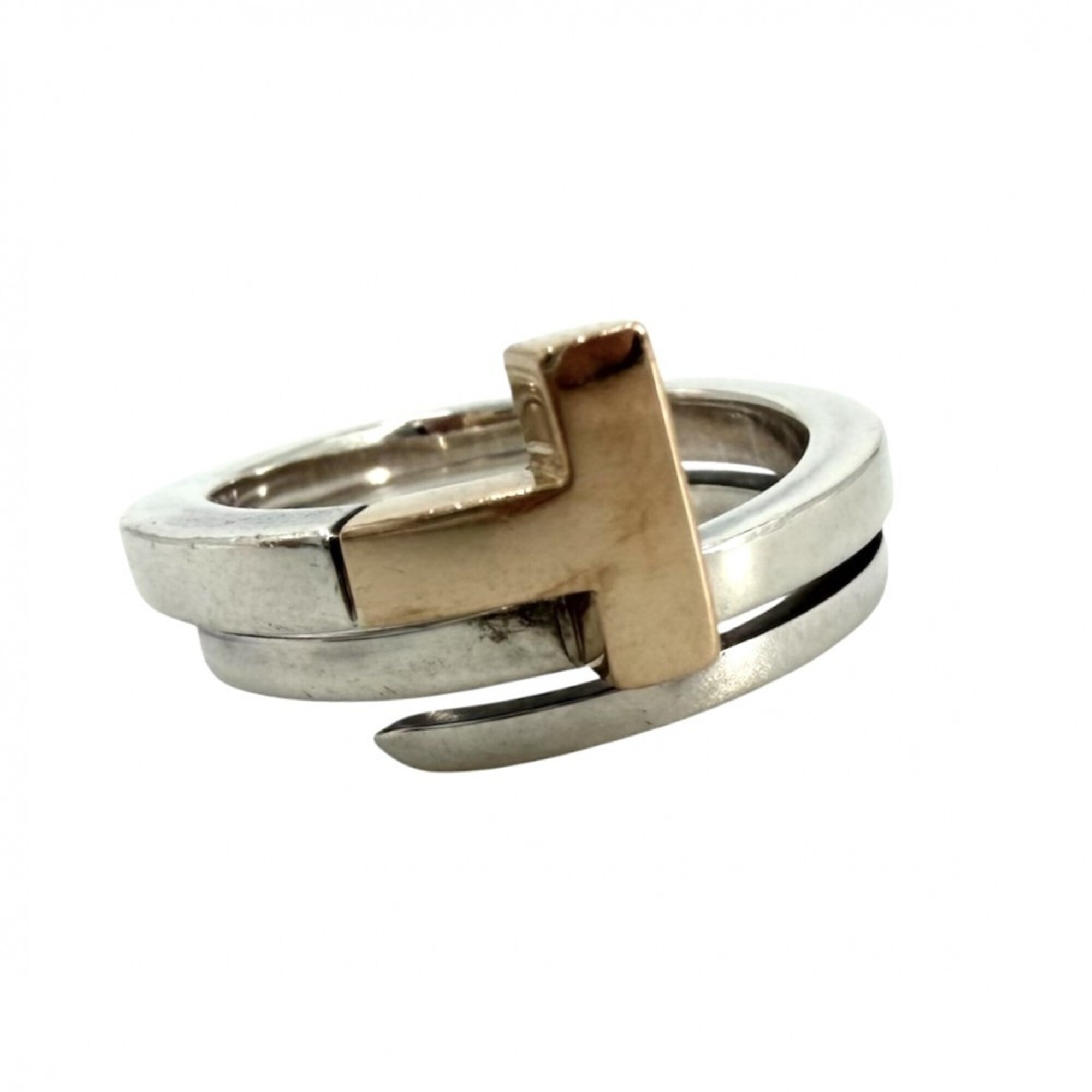Tiffany Gold Silver Band Ring (Pre-Owned)