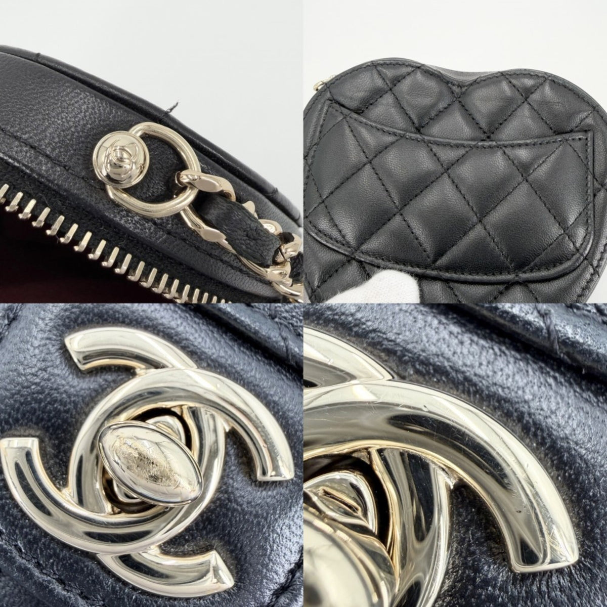 Chanel Matelasse Black Leather Pochette Shoulder Bag (Pre-Owned)