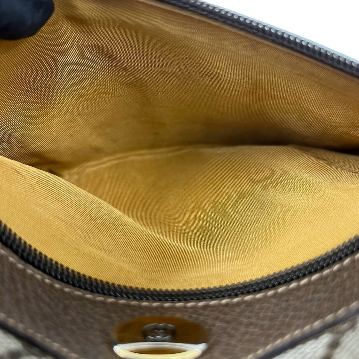 Gucci Brown Green Red Color Pvc Leather Shoulder Bag (Pre-Owned)