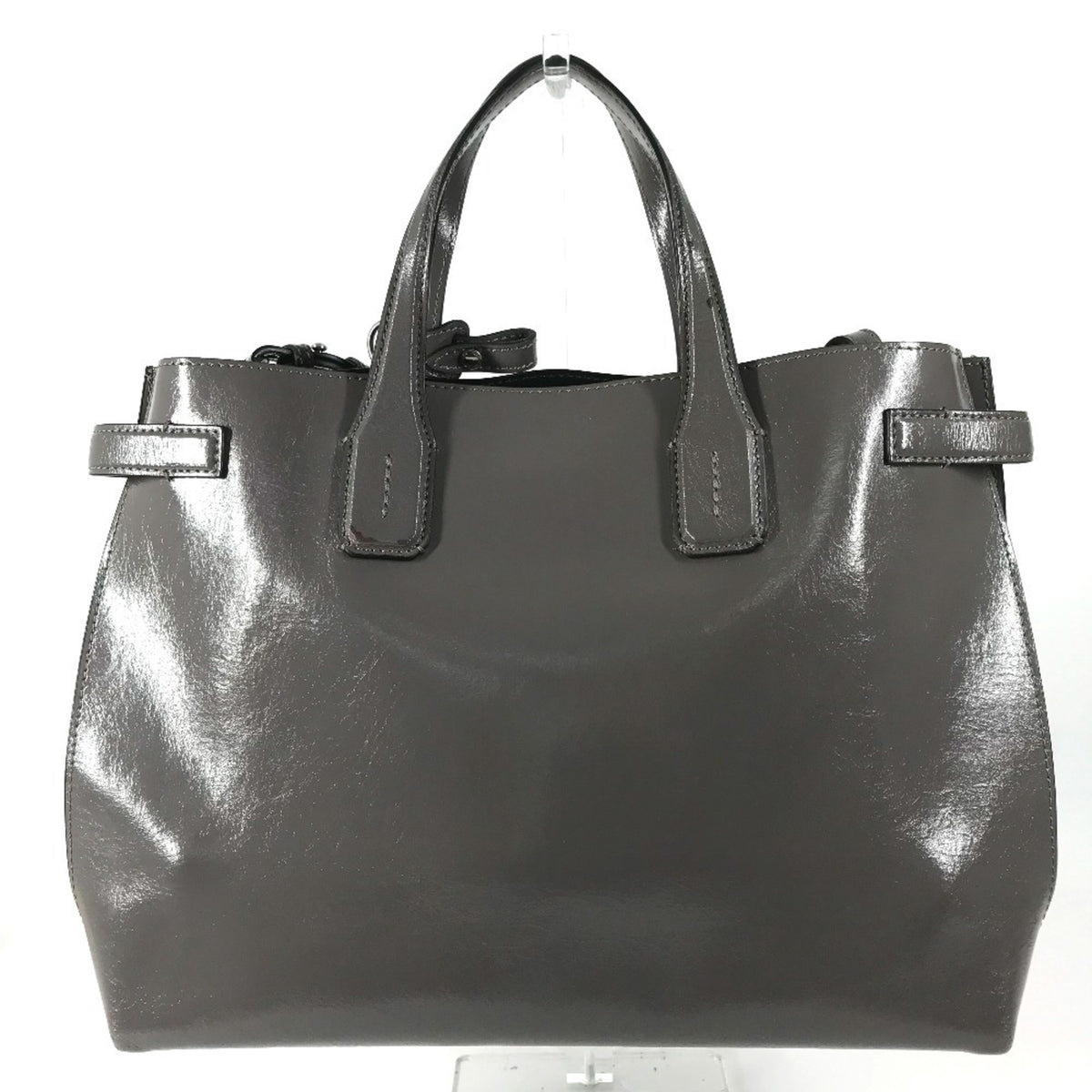 Burberry Gray Leather Handbag Shoulder Bag Tote Bag (Pre-Owned)