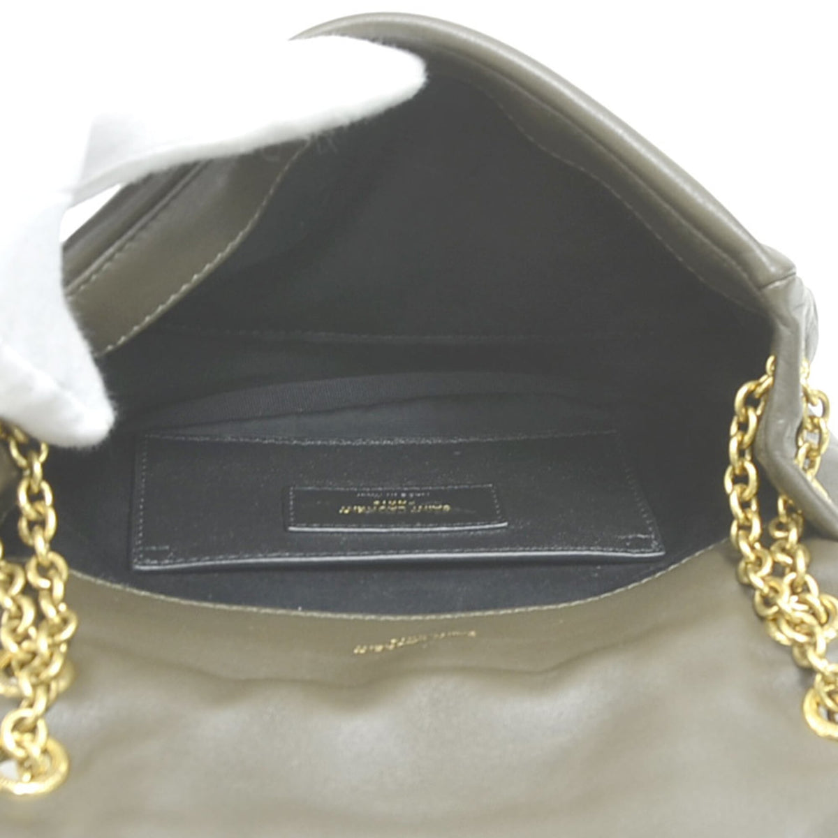 Saint Laurent Khaki Brown Leather Shoulder Bag (Pre-Owned)