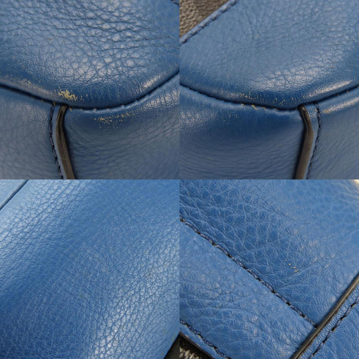Coach Black Blue Leather Pvc Shoulder Bag Sling Bag (Pre-Owned)