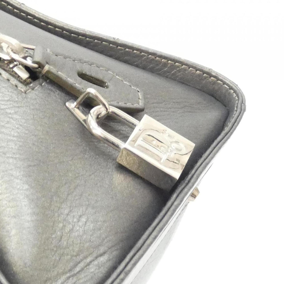 Christian Dior Dark Silver Leather Handbag (Pre-Owned)