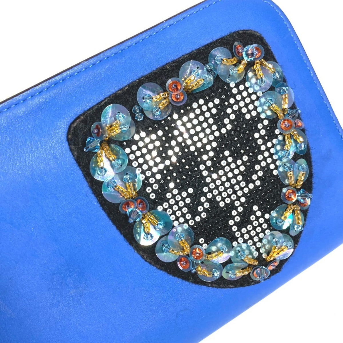 Christian Dior Black Blue Leather Long Wallet (Bi-Fold) (Pre-Owned)