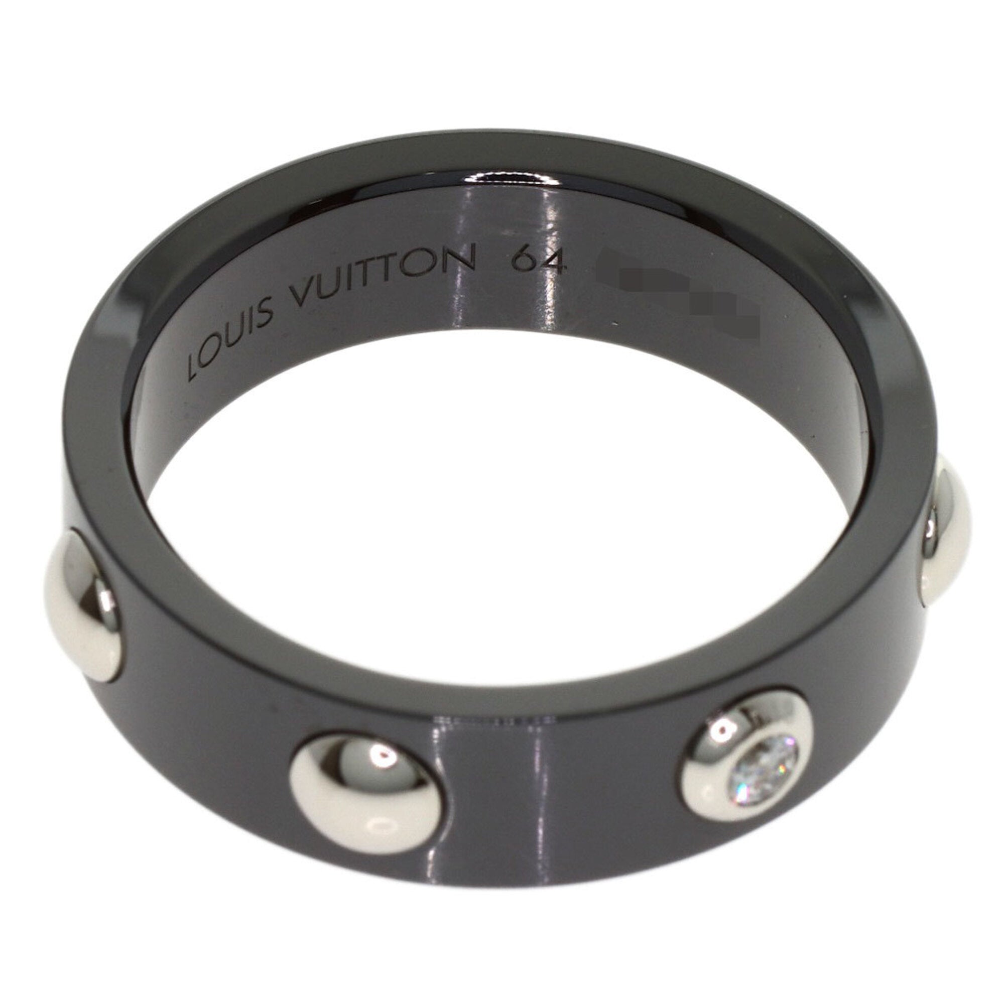 Louis Vuitton Ceramic Platinum 950 Band Ring (Pre-Owned)
