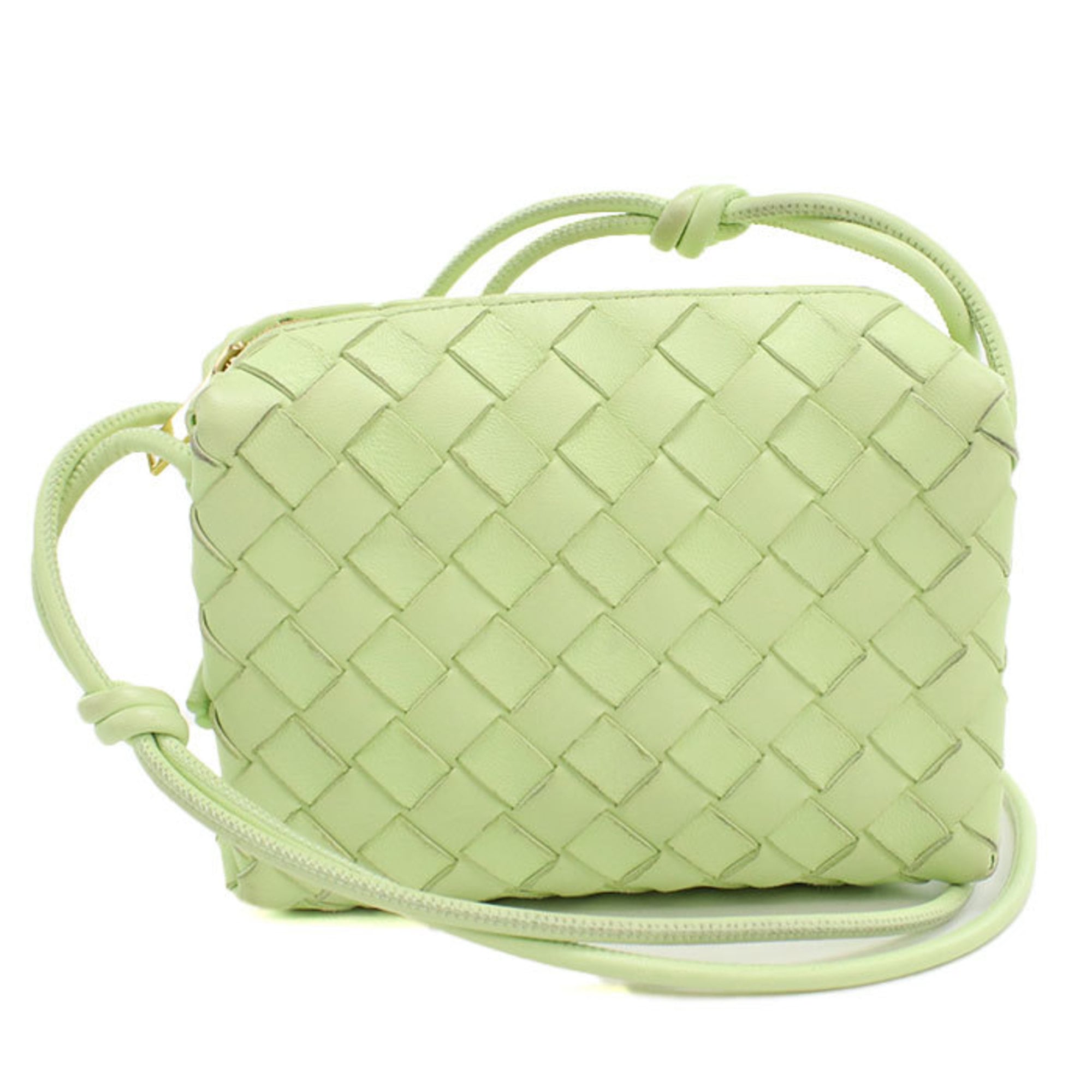 Bottega Veneta Intrecciato Green Intrecciato Shoulder Bag (Pre-Owned)