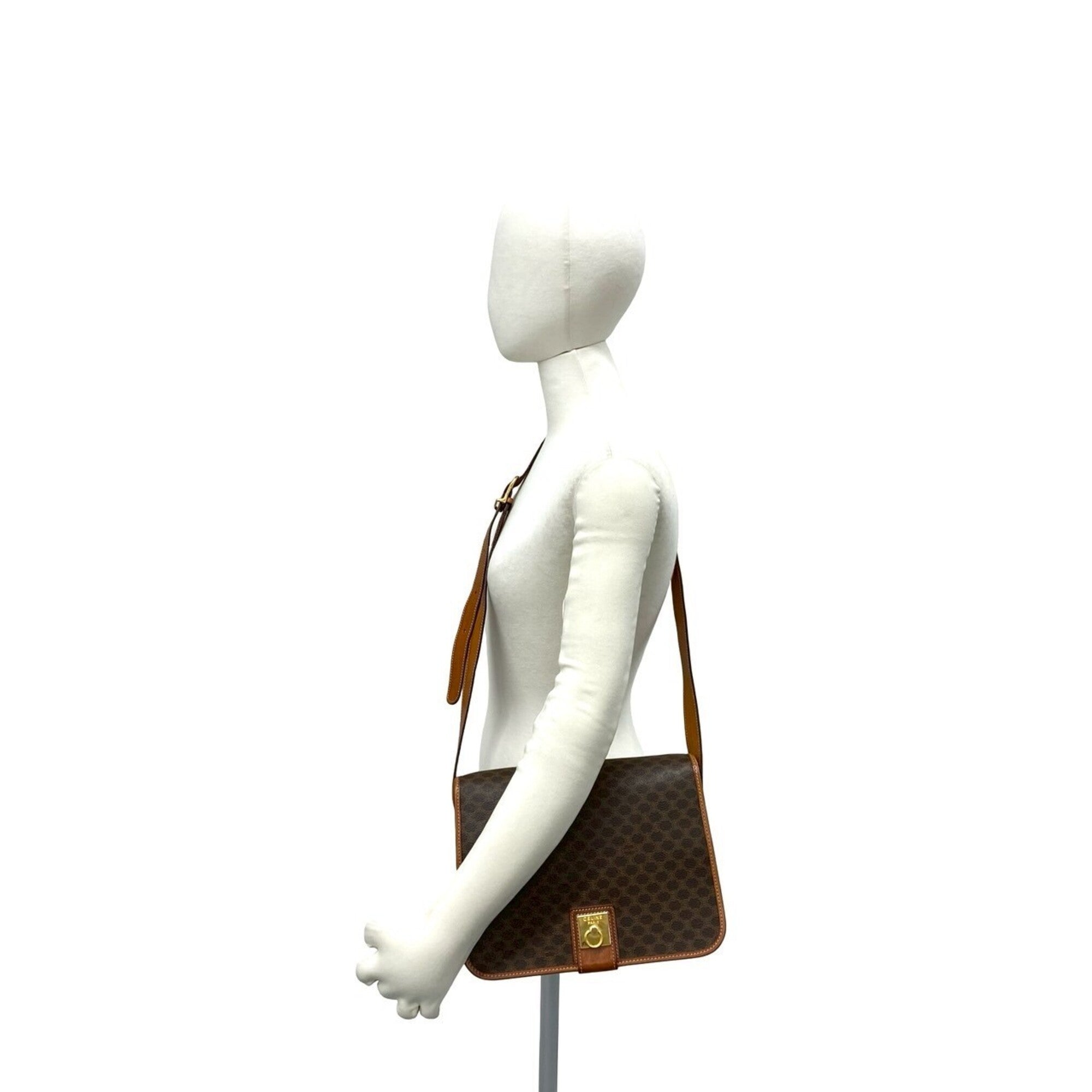Celine Brown Leather Pvc Shoulder Bag (Pre-Owned)