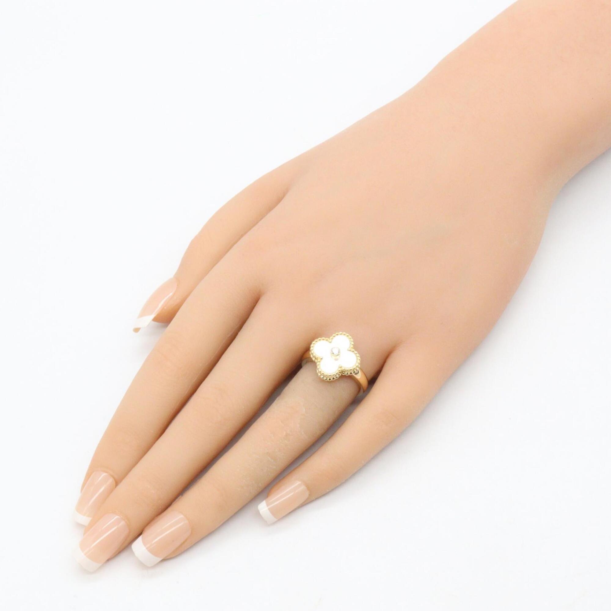 Van Cleef & Arpels Gold Clear White Yellow Gold (18K) Band Ring (Pre-Owned)