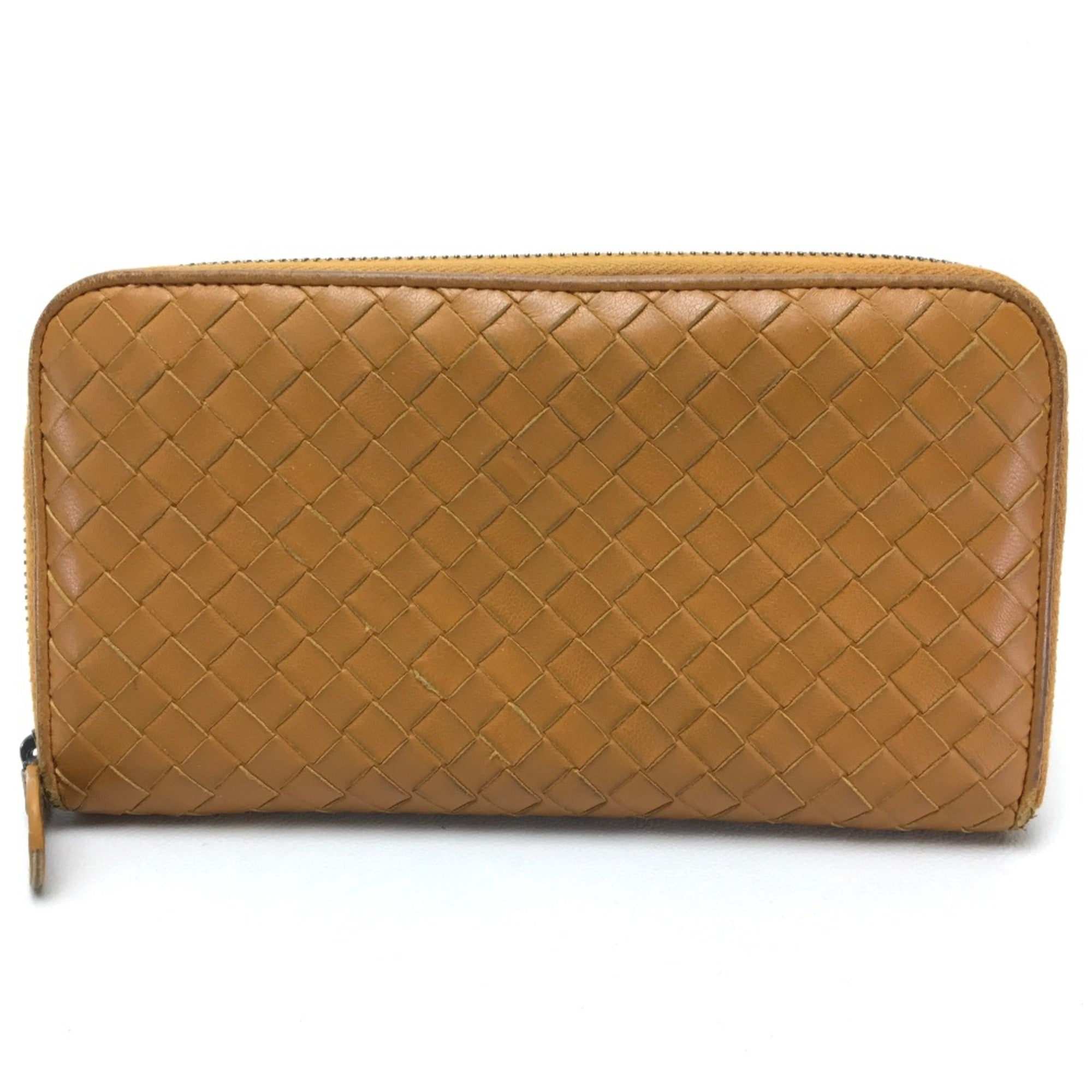 Bottega Veneta Orange Leather Long Wallet (Bi-Fold) (Pre-Owned)