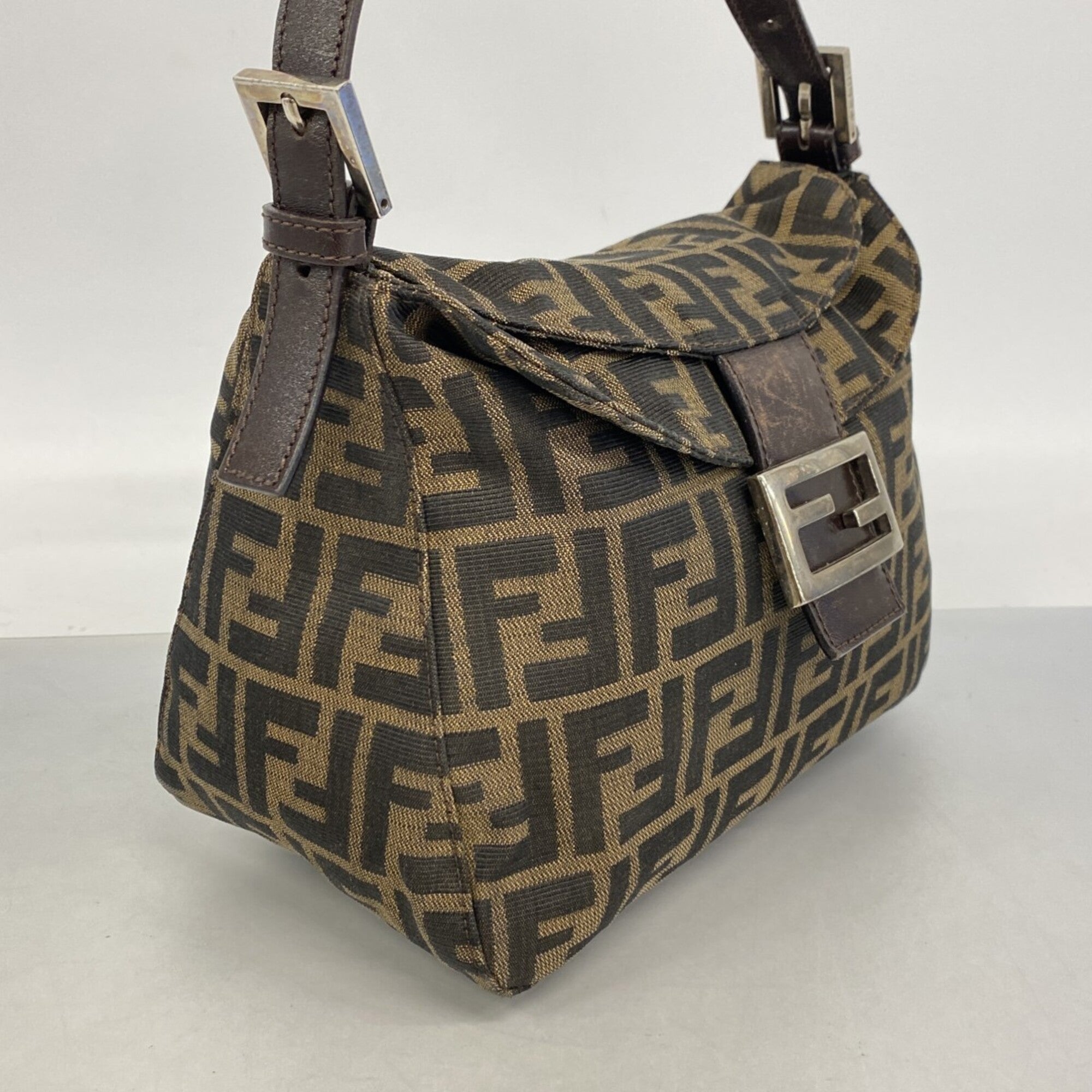 Fendi Brown Nylon Canvas Handbag (Pre-Owned)